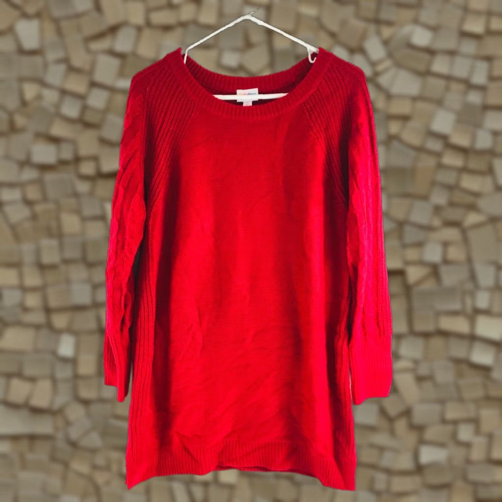Vintage LuLaRoe Sweater Women's Size Medium Solid Red Long Sleeve Crew Neck Knitted Size M / US 6-8 / IT 42-44 - 1 Thumbnail