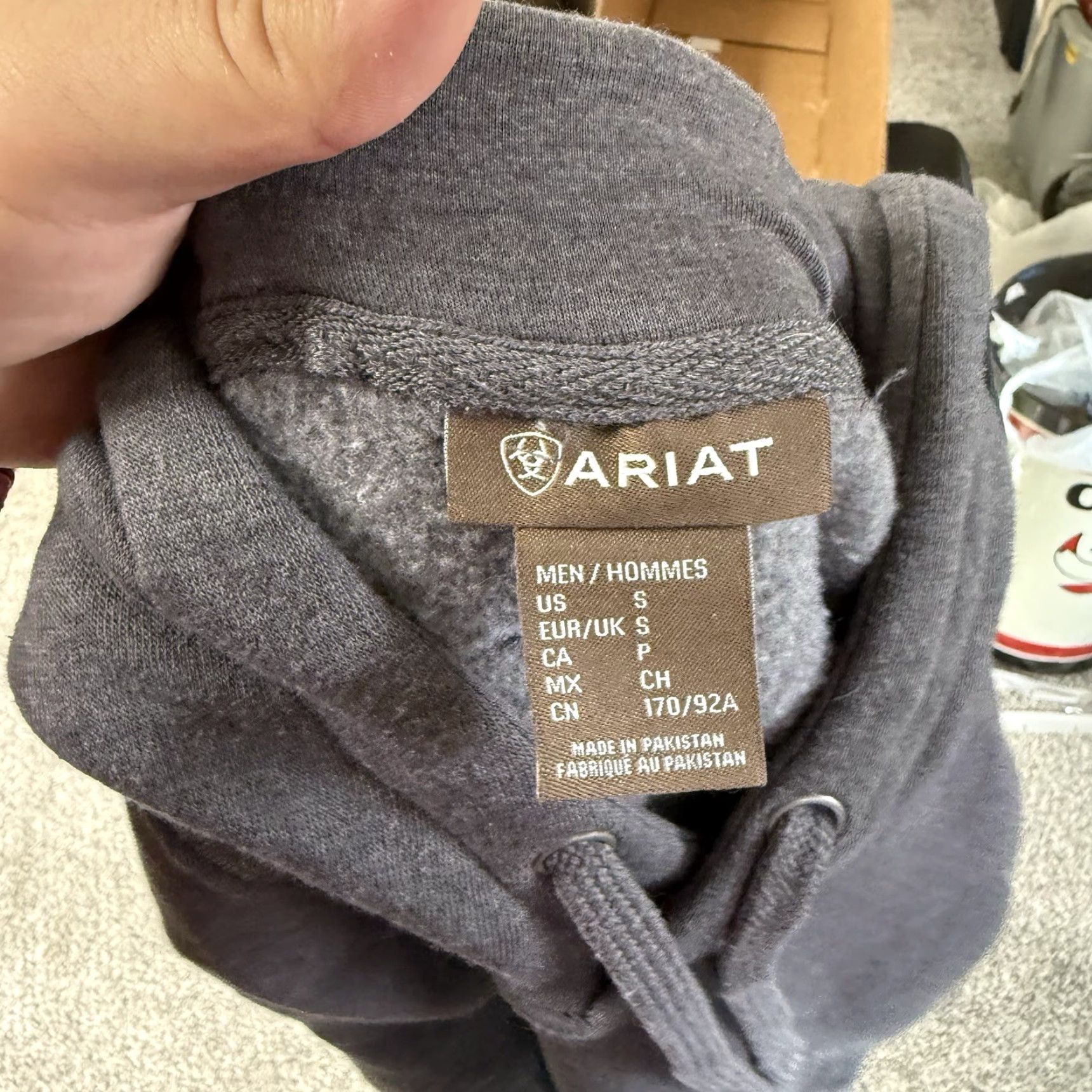 Ariat Ariat Hoodie Mens Small Fleece Pullover Rodeo Western Cowboy Grey Flag Y2K Work Size US S / EU 44-46 / 1 - 3 Thumbnail