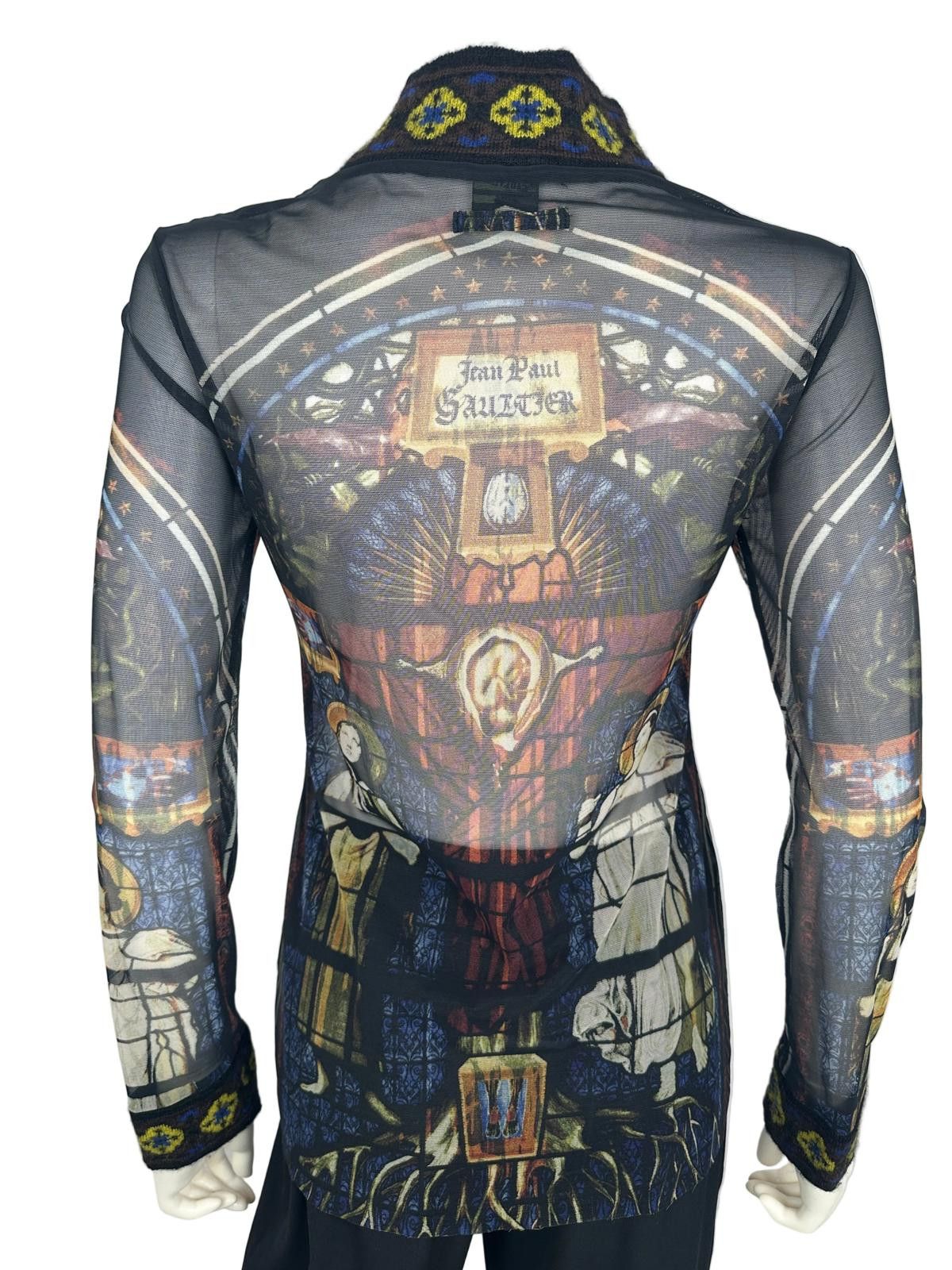 Jean Paul Gaultier Jean Paul Gaultier F/W 1998 Cathedral Print Mesh Top Size S / US 4 / IT 40 - 2 Thumbnail