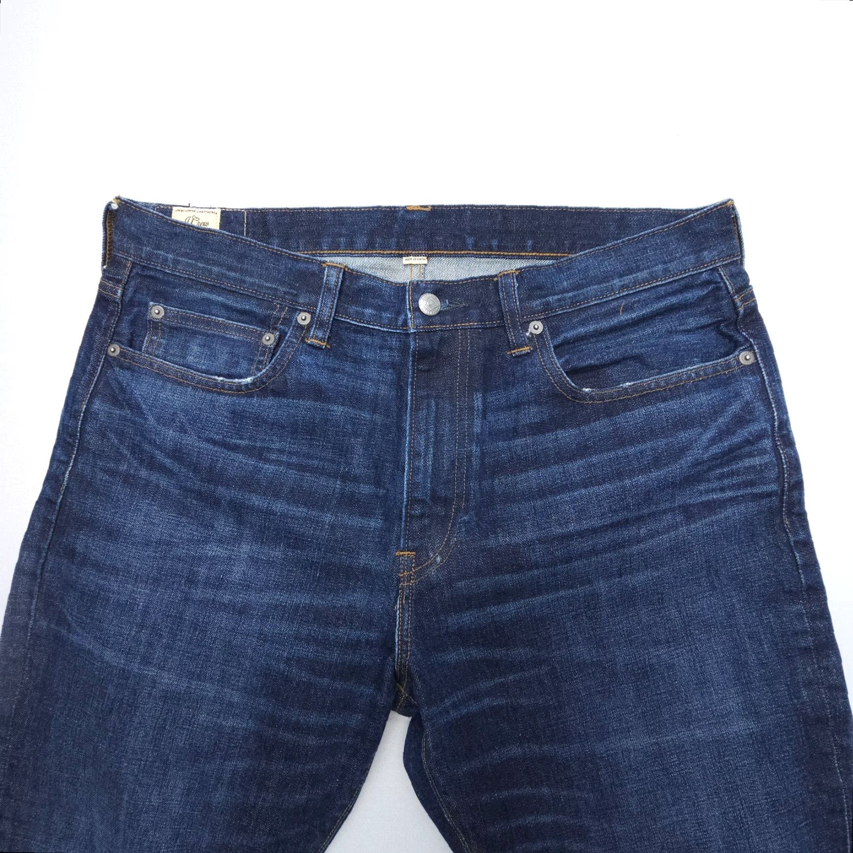 J.Crew J.CREW Jeans 1040 Straight Denim 35 x 28 Dark Mens 5-Pocket Logo Blue Cotton Slim Vintage? (Note: Original title does not indicate vintage) Size US 35 - 4 Thumbnail