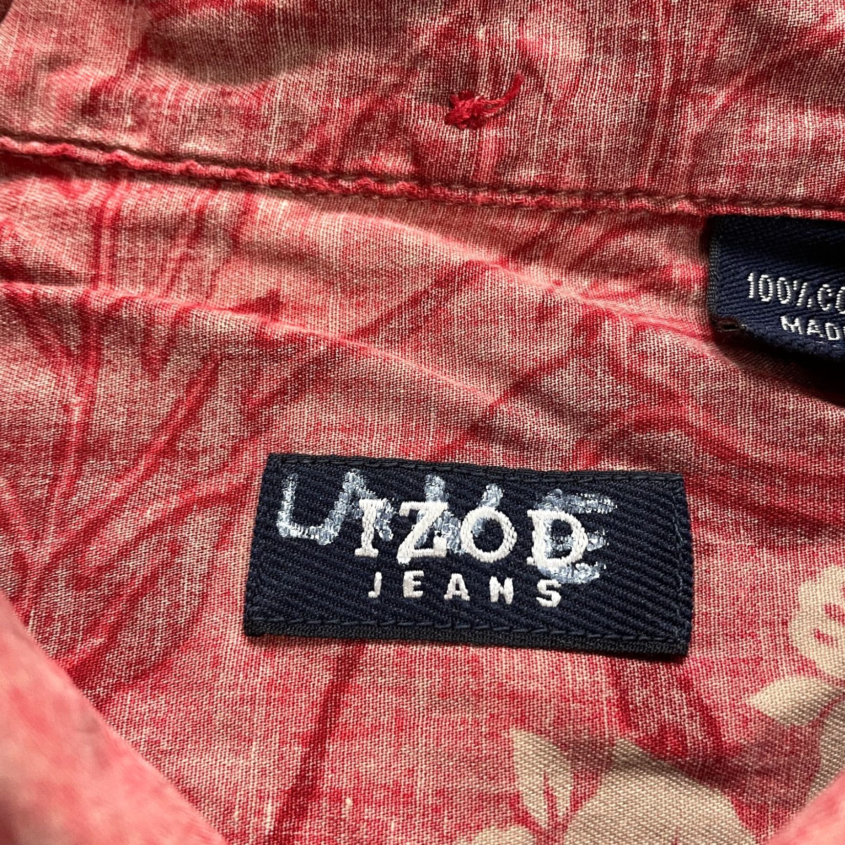 Izod VINTAGE Izod Shirt Mens Large Red Floral Short Sleeve Button-Down Cotton Hawaiian Tropical 50in Chest Mens Size US L / EU 52-54 / 3 - 5 Thumbnail