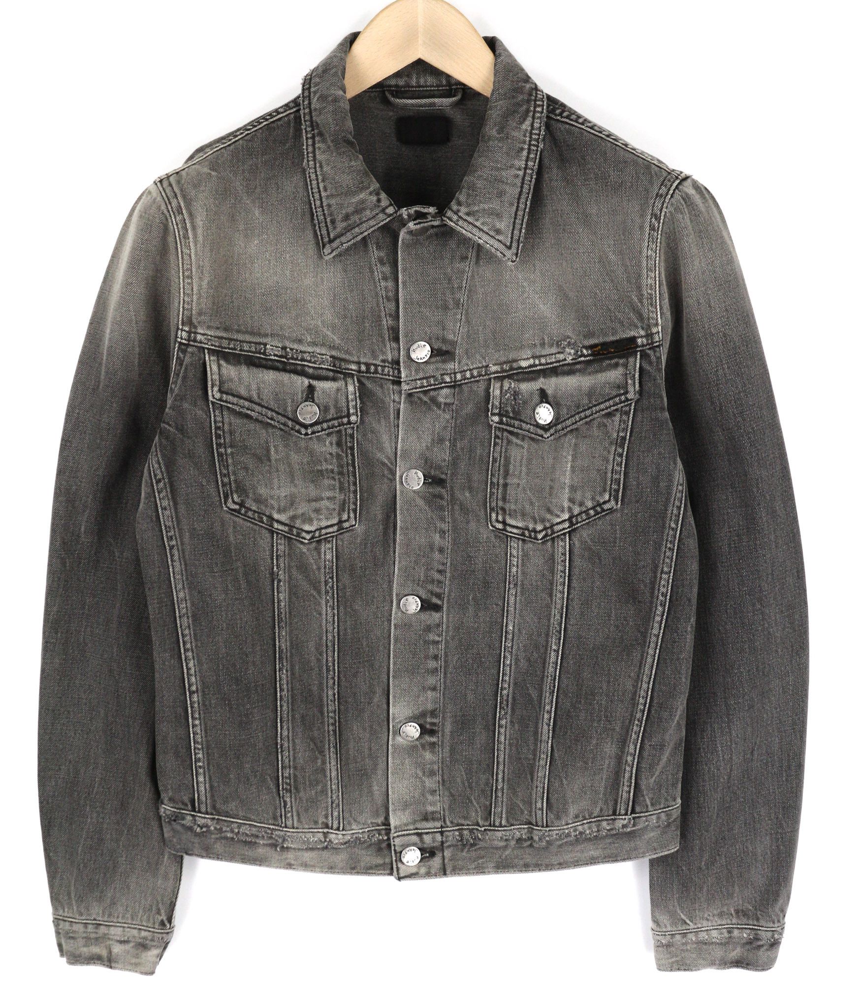Nudie Jeans M Grey Washed Denim Jacket 81053 Size US M / EU 48-50 / 2 - 1 Thumbnail