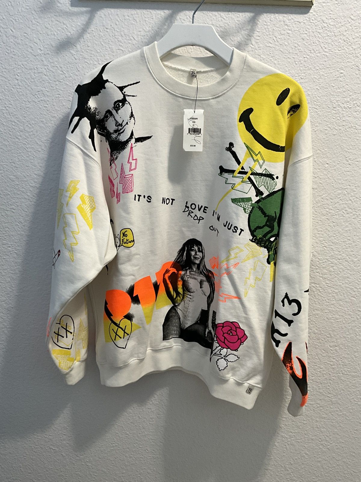 R13 graffiti printed oversized sweatshirt