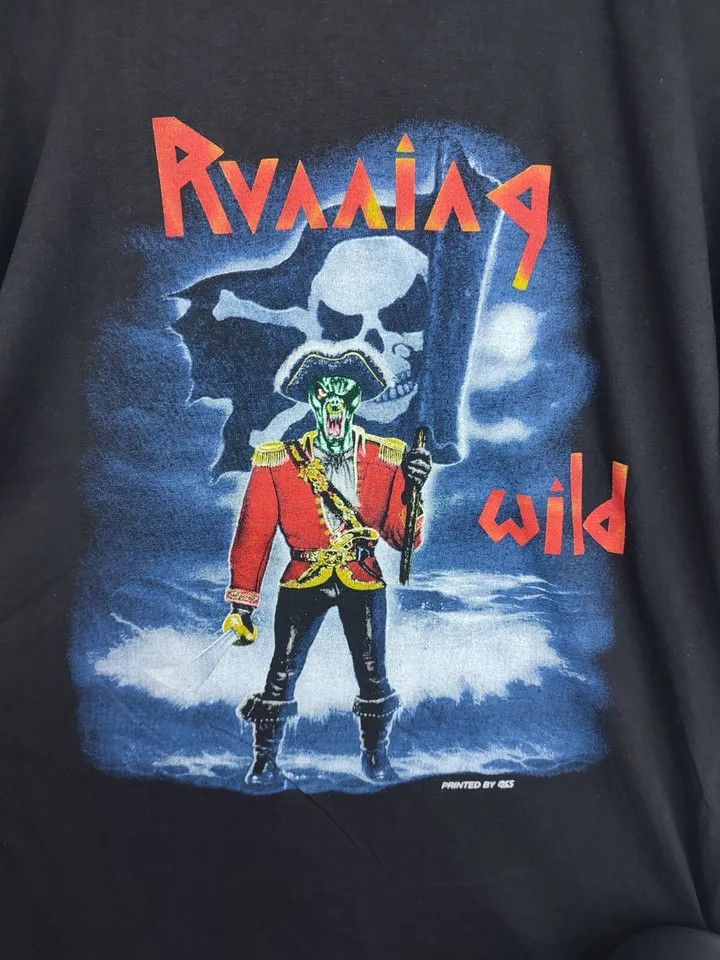 Vintage RUNNING WILD 1991 tour Vintage / Trash Metal Band Shirt Size US XL / EU 56 / 4 - 6 Thumbnail