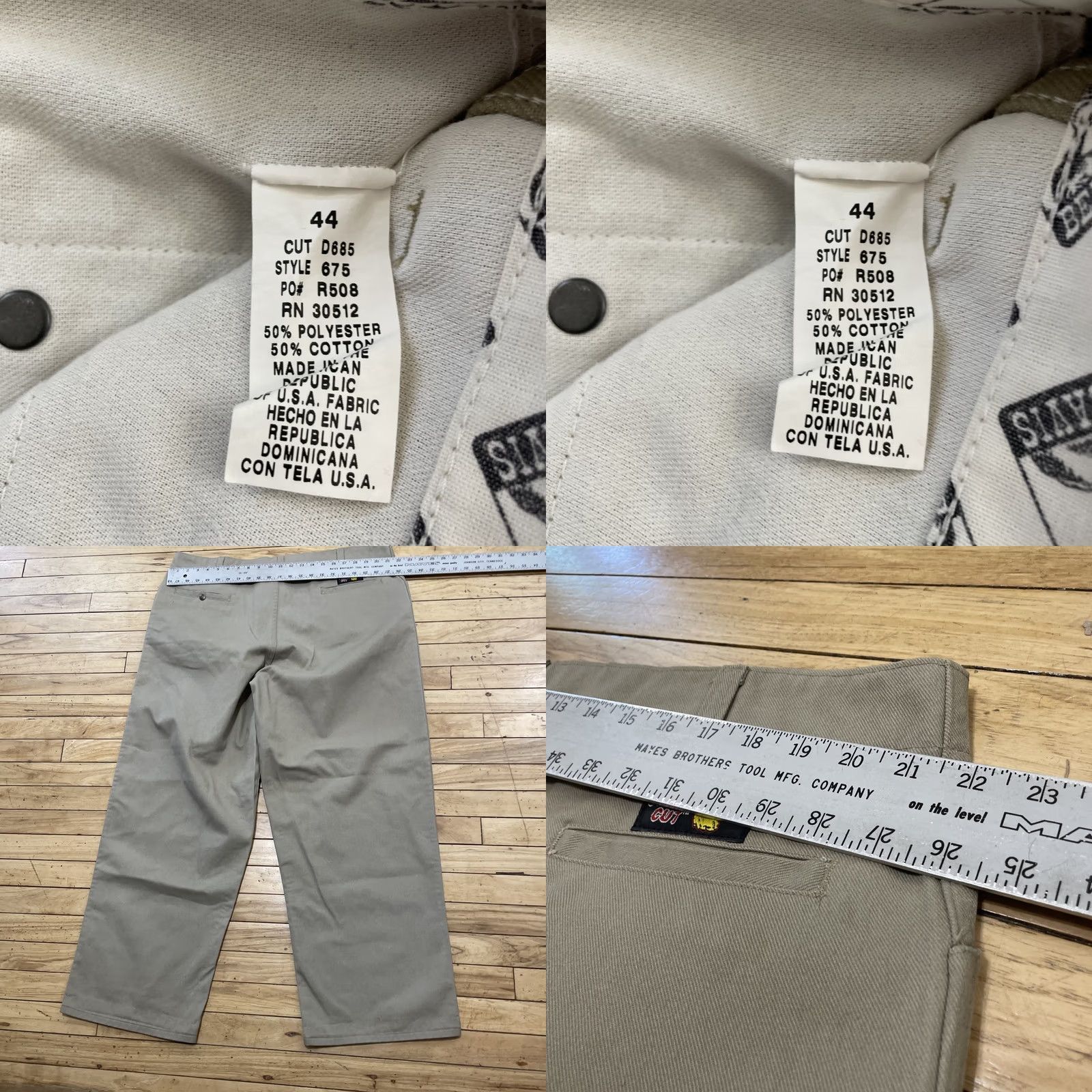 Ben Davis VINTAGE Ben Davis Gorilla Cut Pants Men 44x31 Workwear Pants Khaki Tan Wide-Leg Baggy 90s Chicano Skater Size US 44 / EU 60 - 8 Thumbnail