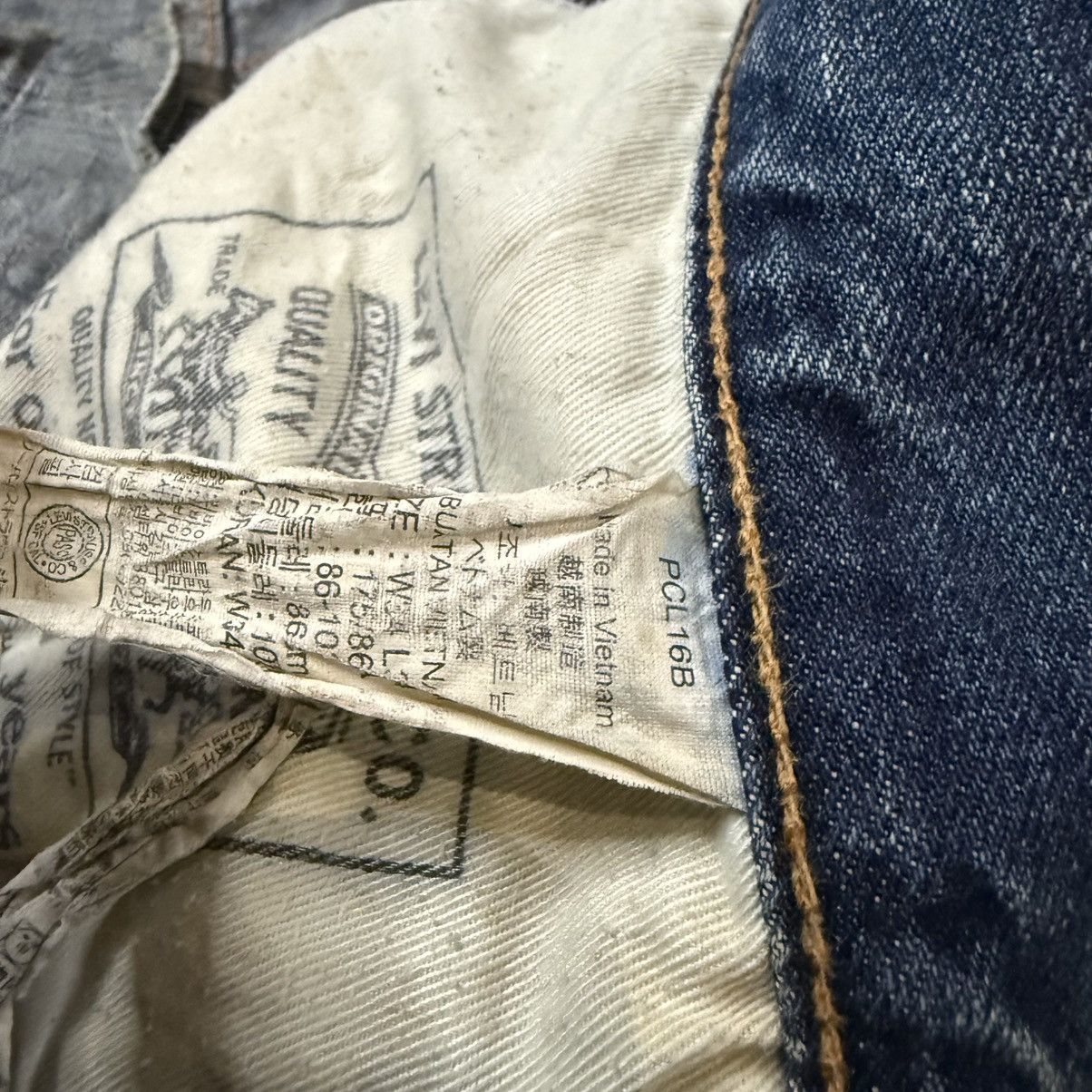 Engineered Garments × Levi's Vintage y2k Levis 502 Thrashed Distressed Dirty Washed Denim Size US 34 / EU 50 - 15 Thumbnail