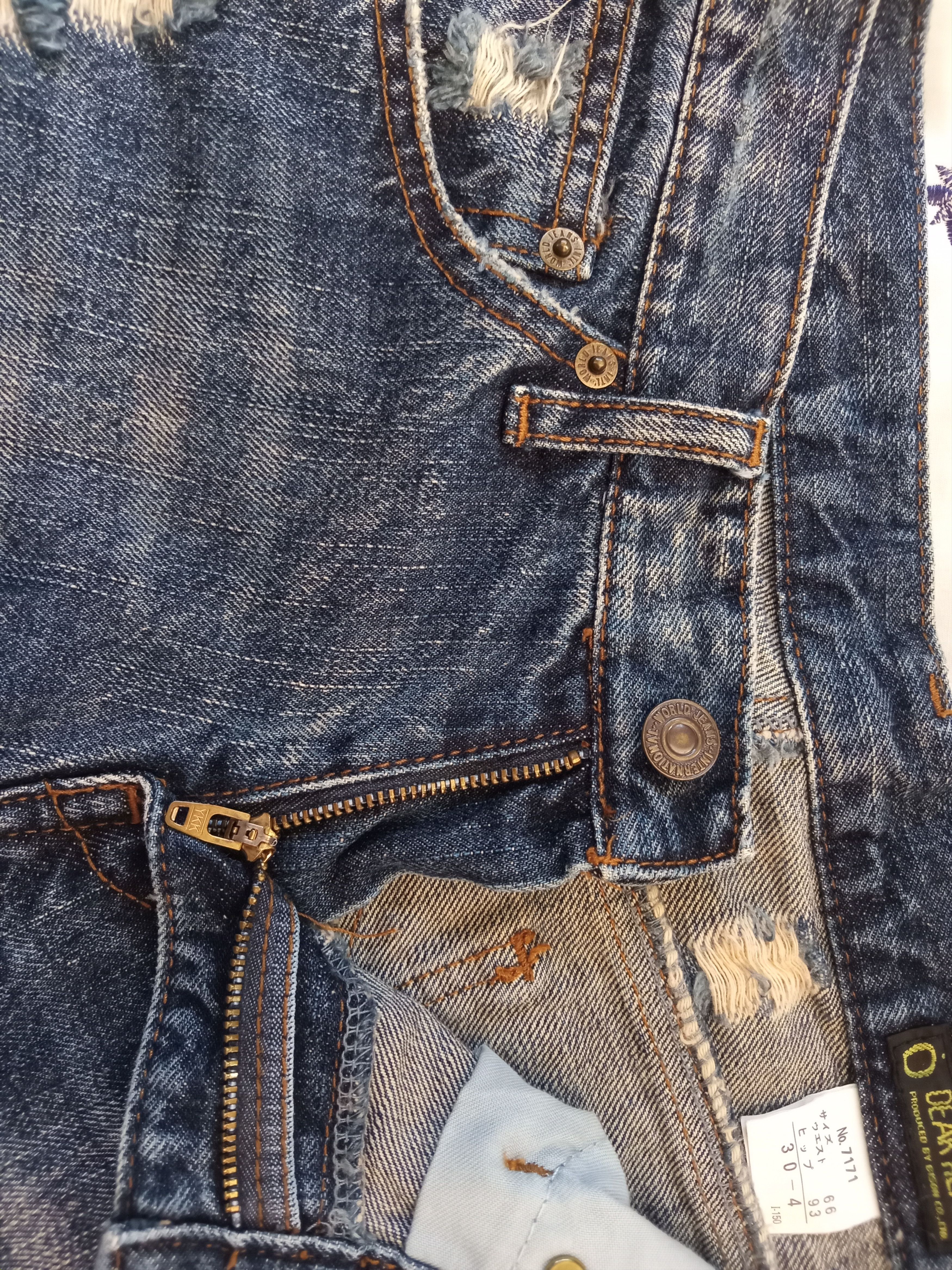 Japanese Brand DEAR HEART💥 Vintage Japan Distressed Flare Jeans Size US 31 - 7 Thumbnail