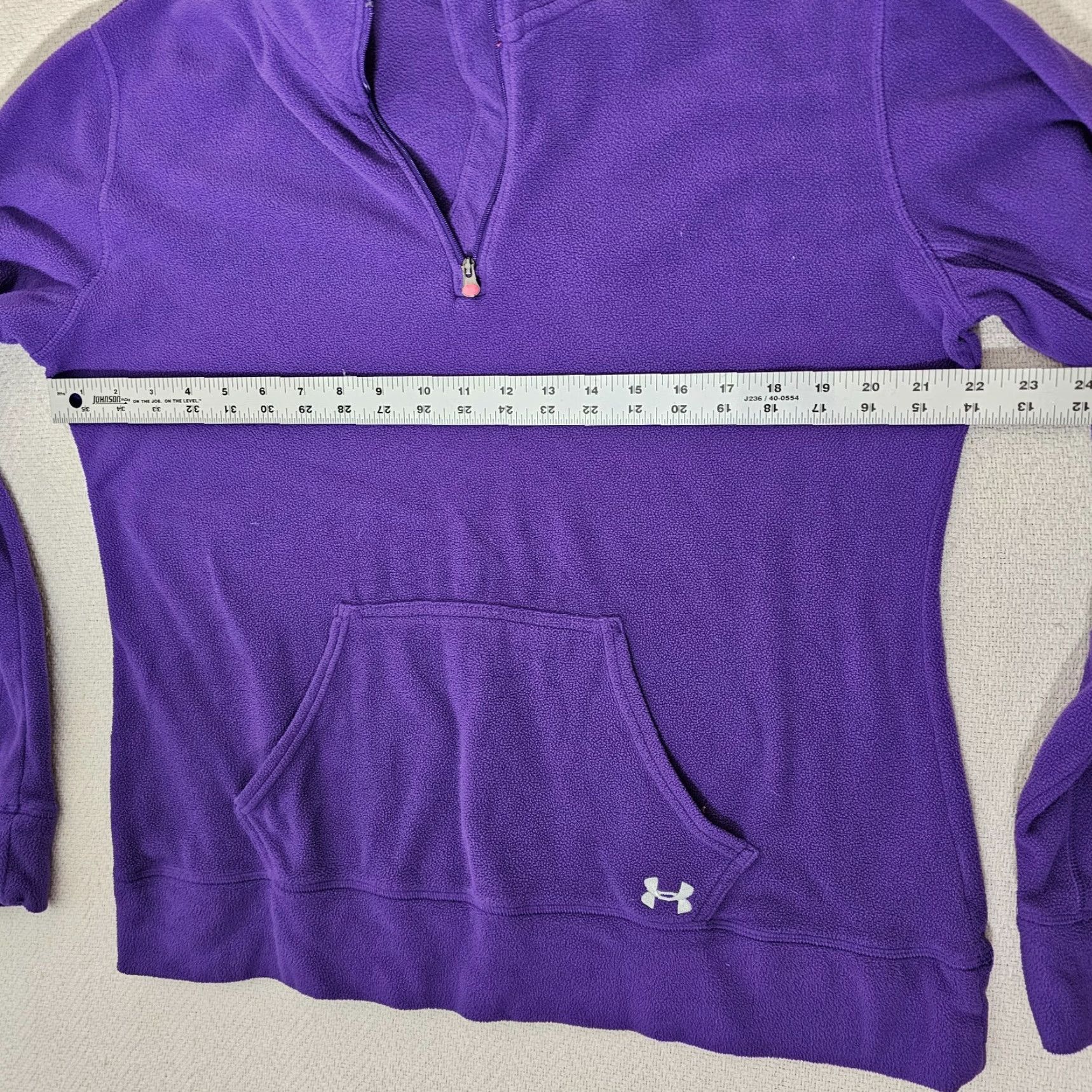 Under Armour Under Armour Pullover Womens L 1/4 Zip Purple Kangaroo Pocket Run Size L / US 10 / IT 46 - 5 Thumbnail