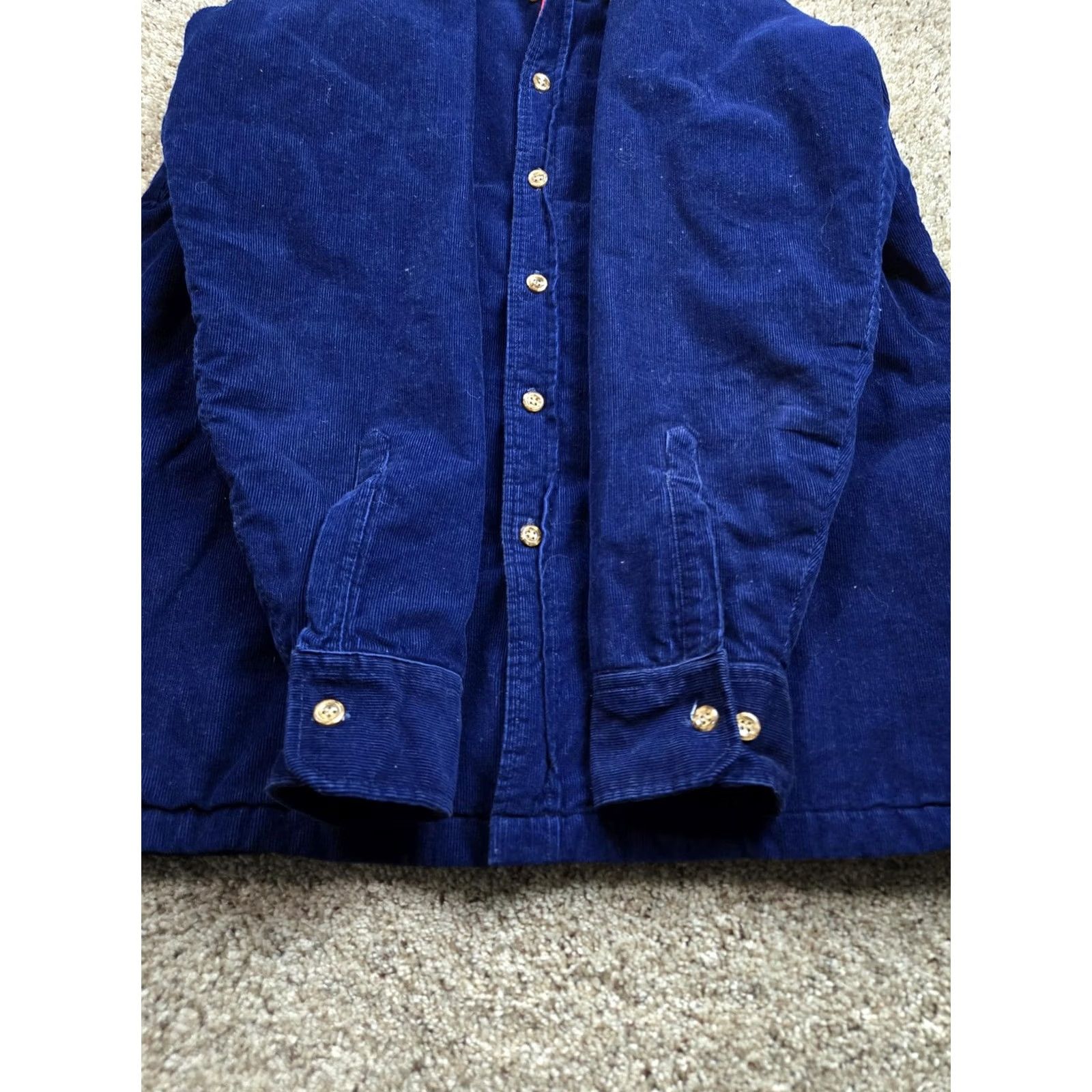 Vintage St. Johns Bay Shirt Jacket Mens Large Blue Corduroy Lined Button Up 90s Jacket Size US L / EU 52-54 / 3 - 3 Thumbnail