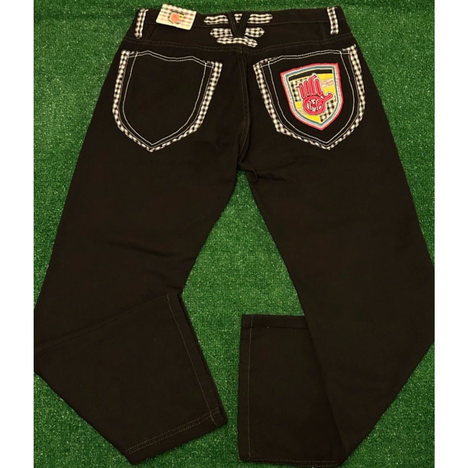 Vintage VINTAGE Miskeen Jeans Baggy Grunge Skater Y2K 38 Black Embroidered Mens Style Wide-Leg 32 Inseam Size US 38 / EU 54 - 6 Thumbnail