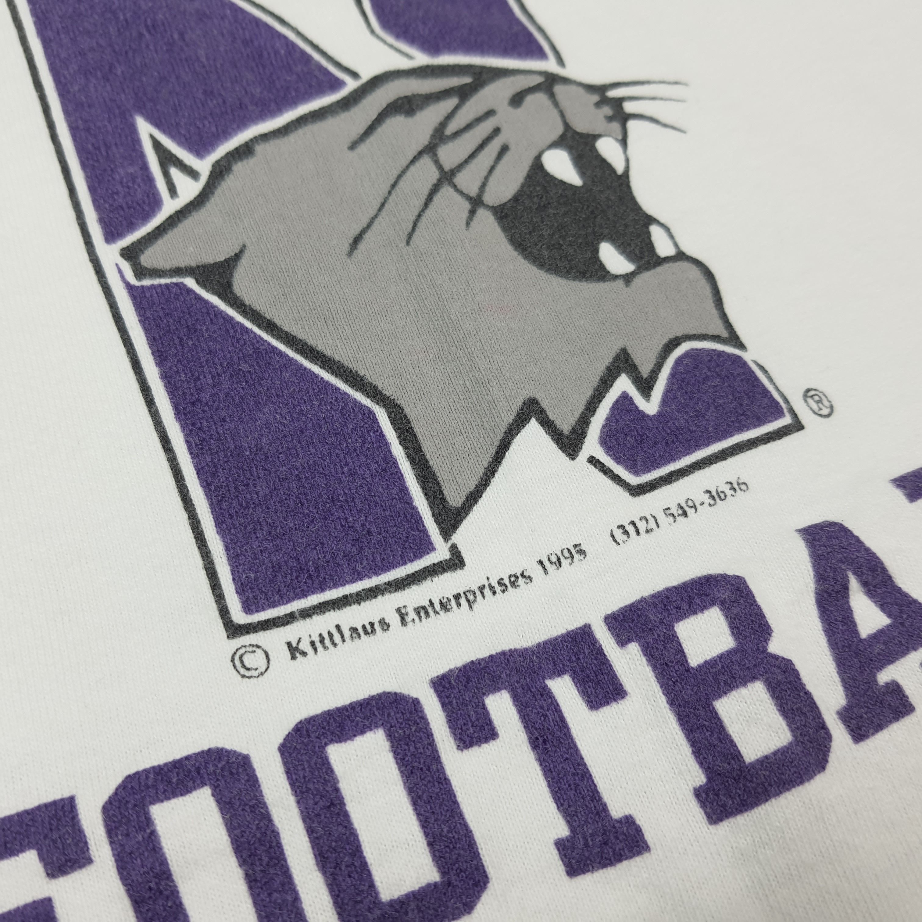 Fruit Of The Loom Vintage Northwestern Wildcats Football NFL Tshirt C285N58 Size US L / EU 52-54 / 3 - 3 Thumbnail