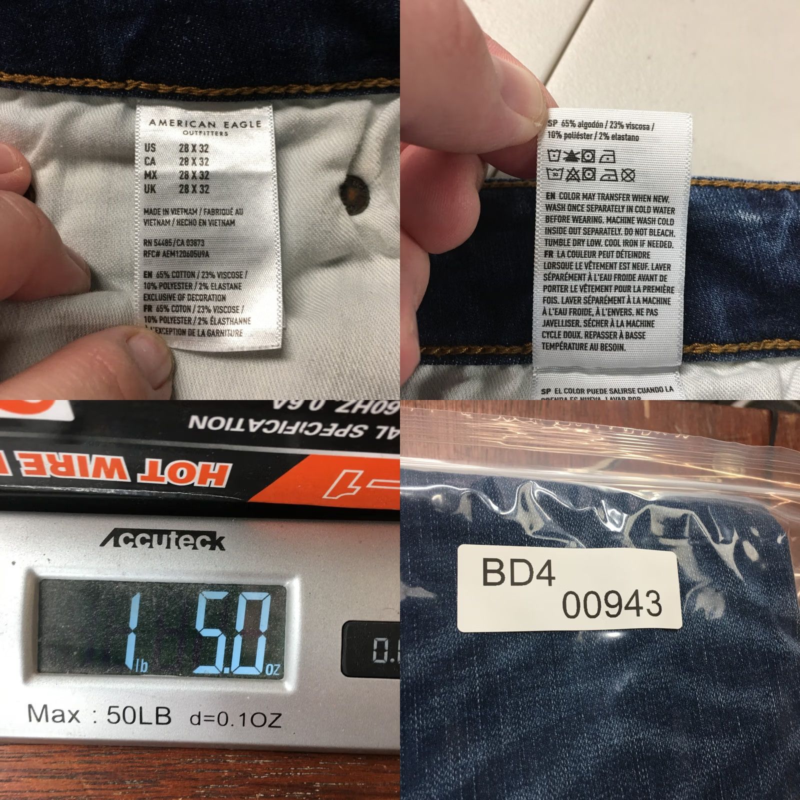 American Eagle Outfitters American Eagle Outfitters Denim Skinny Jeans Mens 28x32 Blue Distressed Pockets Low Rise Slim 5-Pocket Design Mens Jeans Size US 28 / EU 44 - 11 Thumbnail