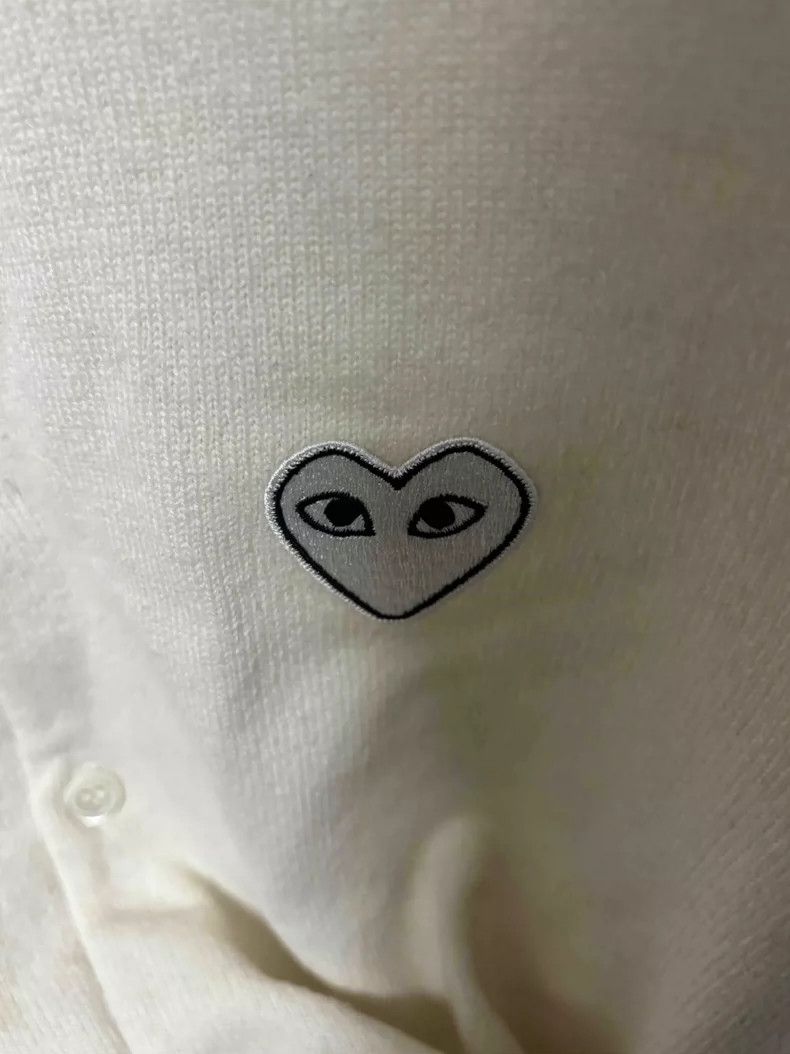 Comme des Garcons Comme Des Garcons White heart wool cardigan 2505-Nextarrow Size L / US 10 / IT 46 - 5 Thumbnail