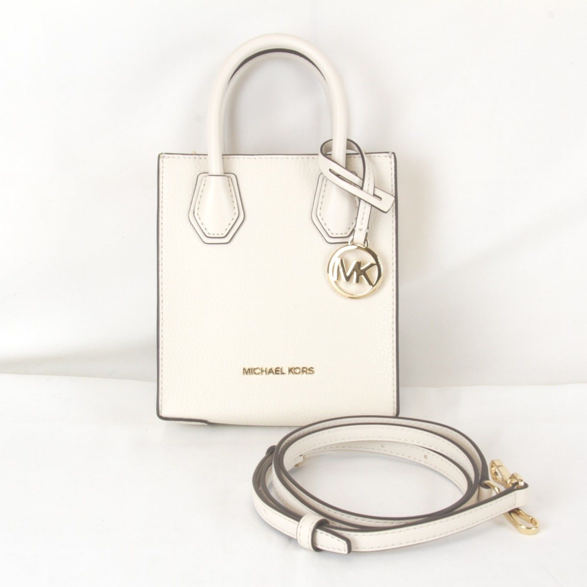 Michael Kors Michael Kors Shopper Tote Crossbody Bag Extra Small Shoulder Leather White Women's Size ONE SIZE - 1 Thumbnail
