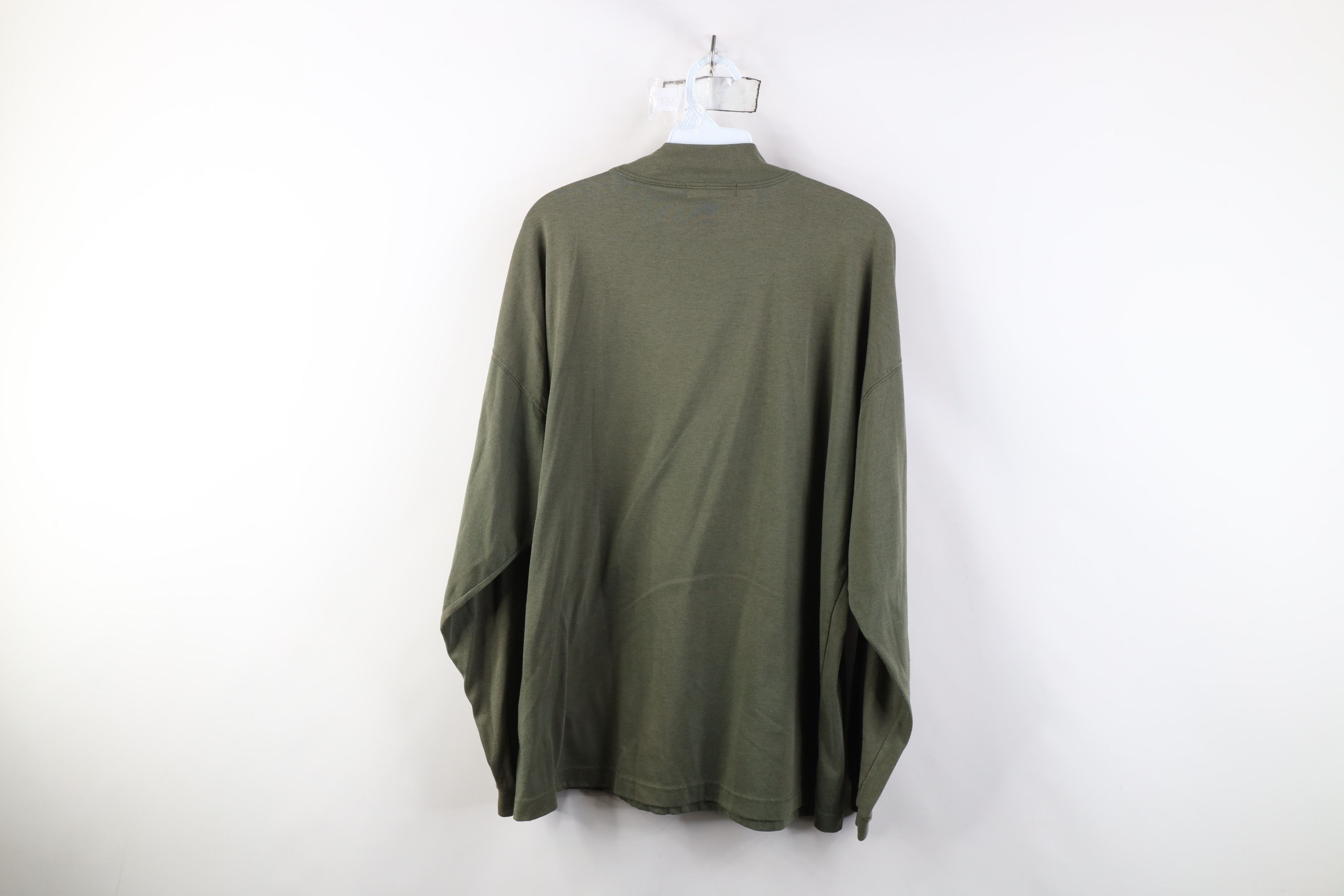 Vintage Vintage 90s Streetwear Mock Neck Long Sleeve T-Shirt Green Size US L / EU 52-54 / 3 - 12 Thumbnail