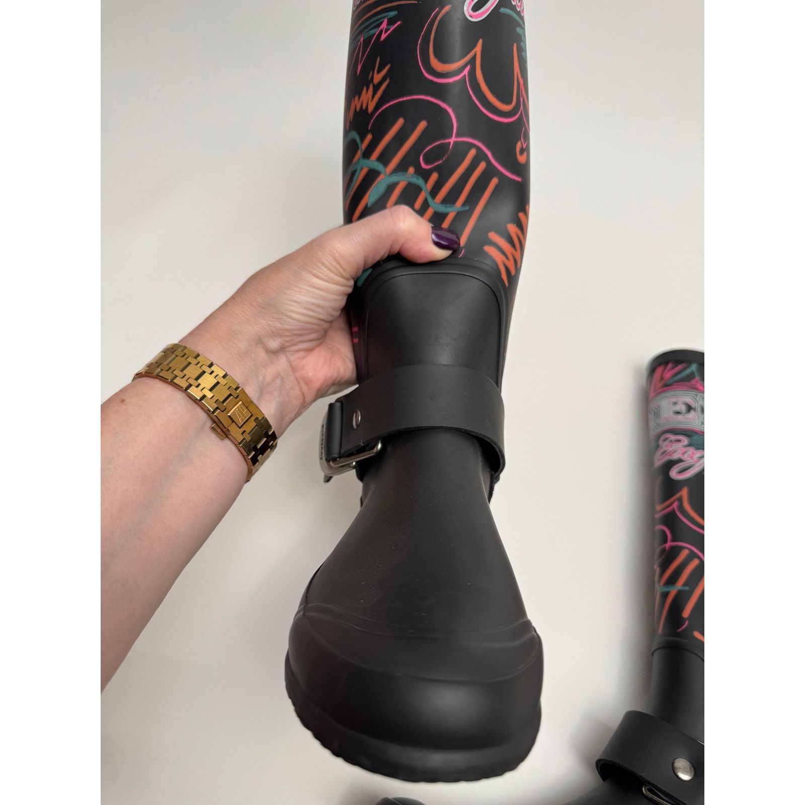 Burberry Burberry Black Doodle Graffiti Rubber Rain Boots Size 35 Size US 5 / IT 35 - 5 Thumbnail