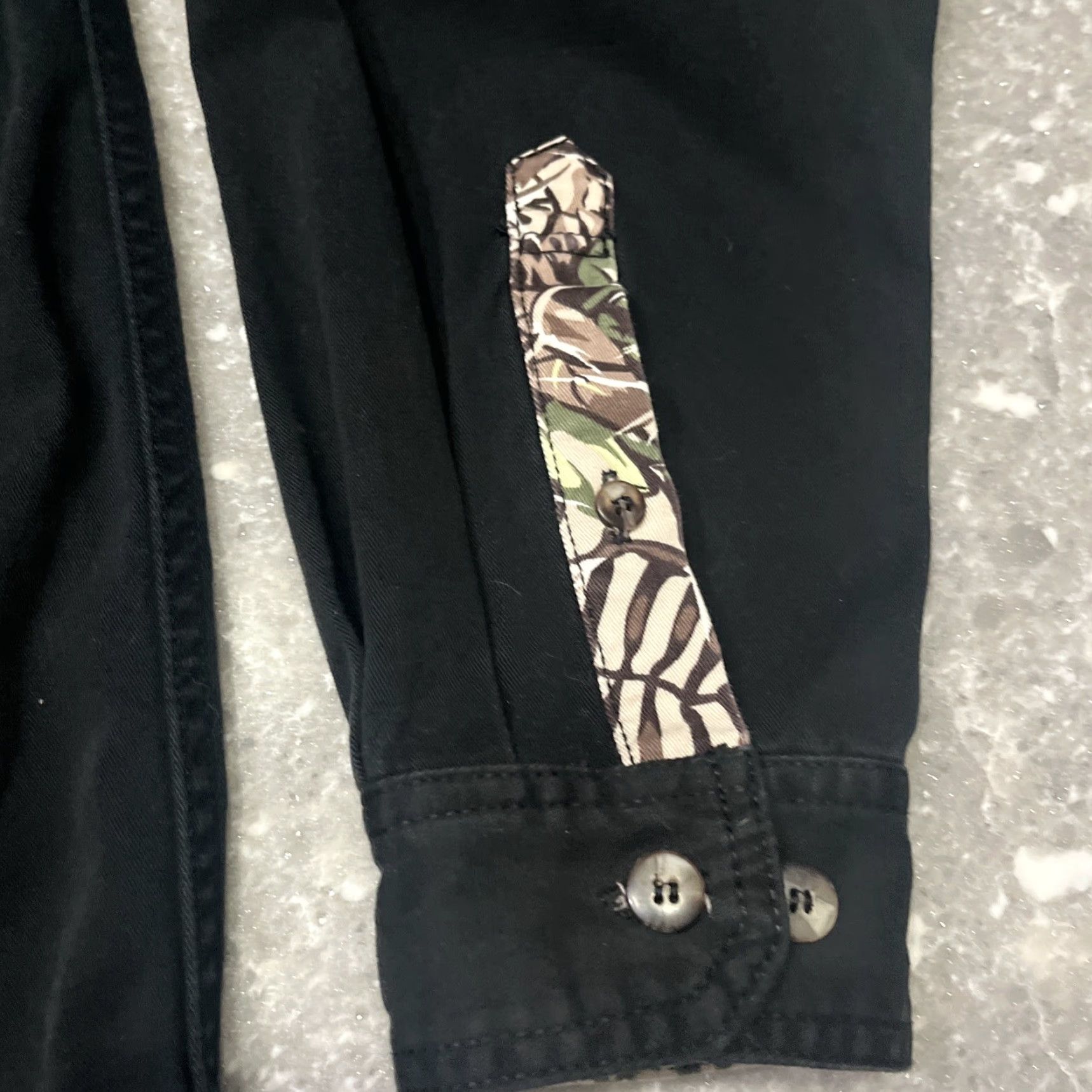 Vintage Brush Country Shirt Mens 2XL Black Long Sleeve Camouflage Button-Up Collar-Down Outdoor Fall Winter Spring Shirt Mens Size US XXL / EU 58 / 5 - 2 Thumbnail
