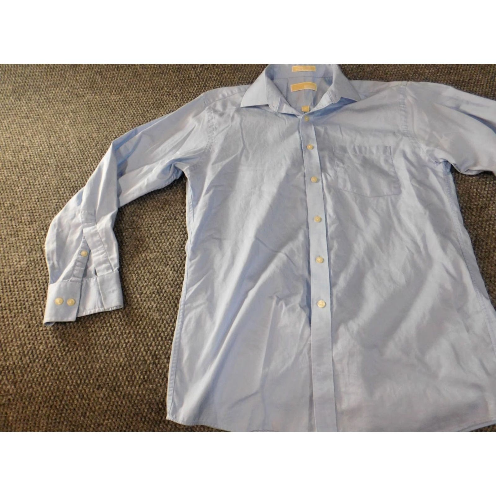 Michael Kors Michael Kors Mens Shirt 15 blue Cotton Dress Shirt Long Sleeve Button-Down Collar Regular Knit Non-Iron Office Modern Mens Regular Size 15 Blue Size US M / EU 48-50 / 2 - 3 Thumbnail