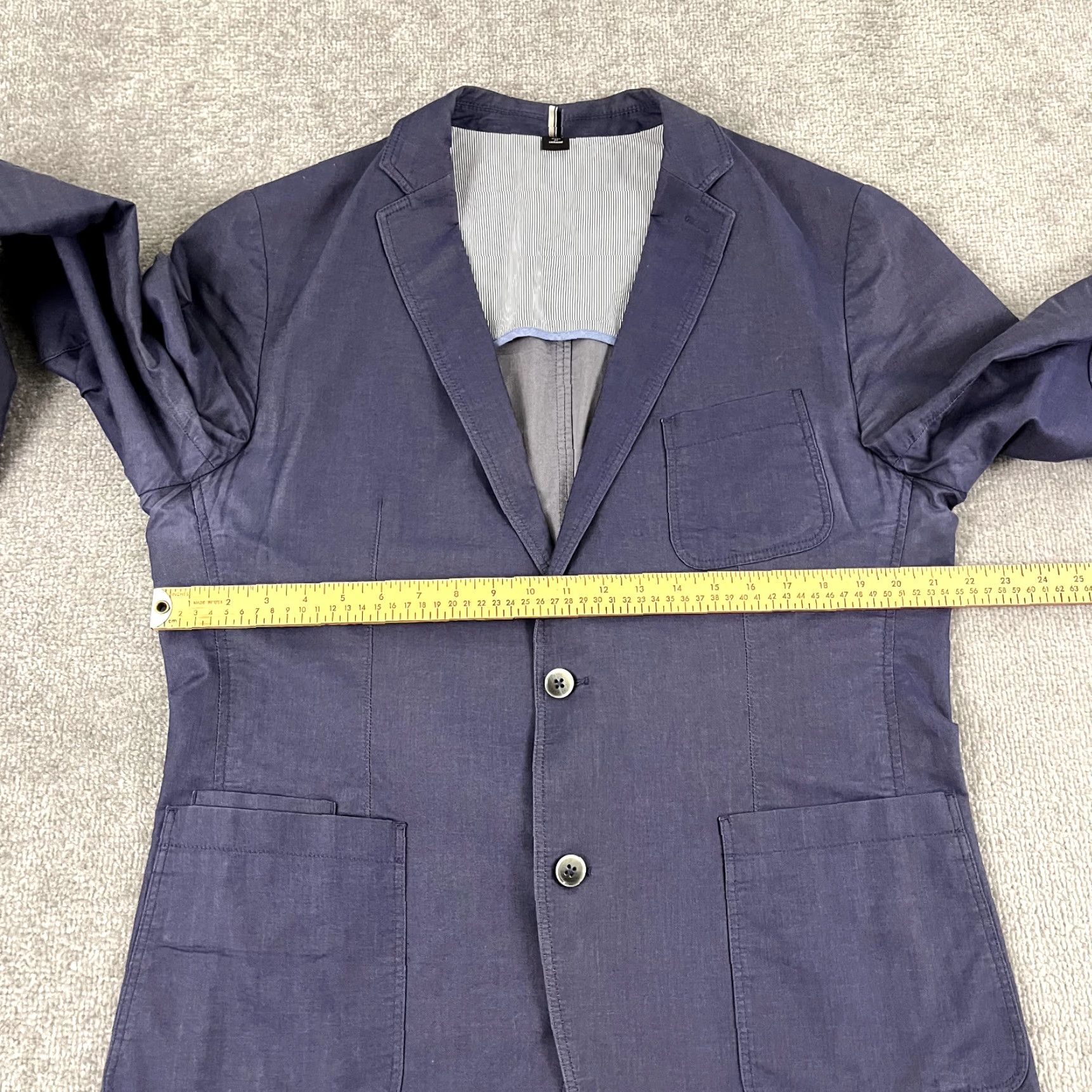Hugo Boss HUGO BOSS Blazer Mens 42 Regular Washed Indigo Blue Sport Coat 2 Button Double-Vented Size 42R - 6 Thumbnail