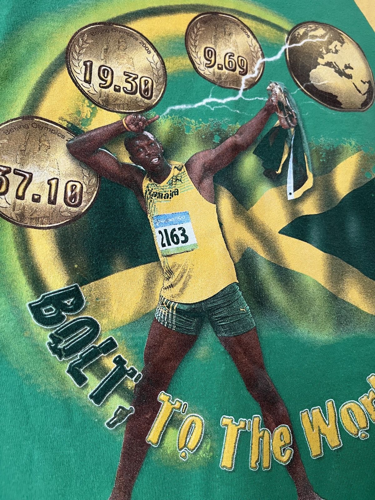 Other Usain Bolt Official Green Yellow Iconic T-shirt Size US L / EU 52-54 / 3 - 2 Thumbnail