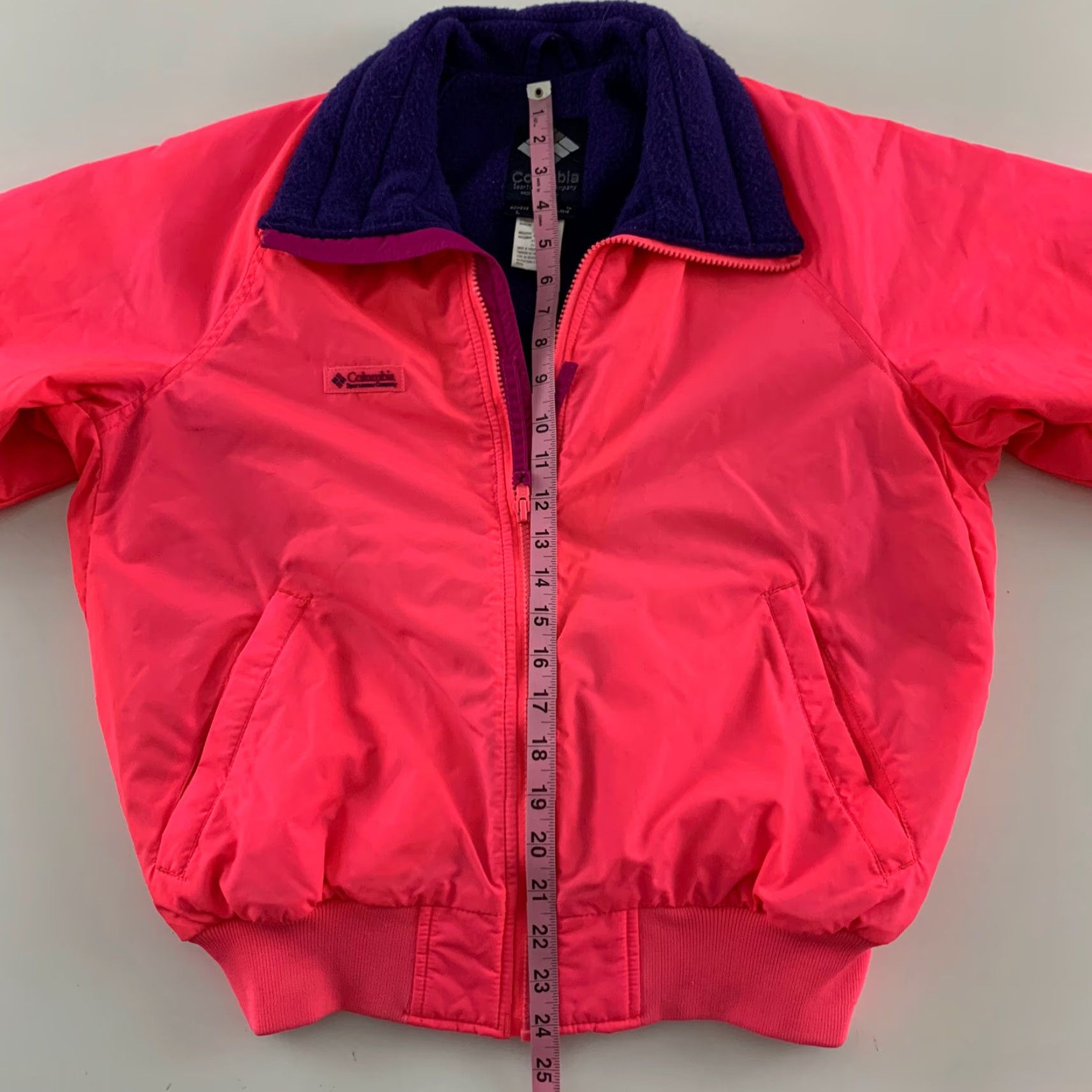 Vintage VTG Columbia Jacket Full Zip Women's L Pink Purple Radial Sleeve Parka Jacket Size L / US 10 / IT 46 - 6 Thumbnail