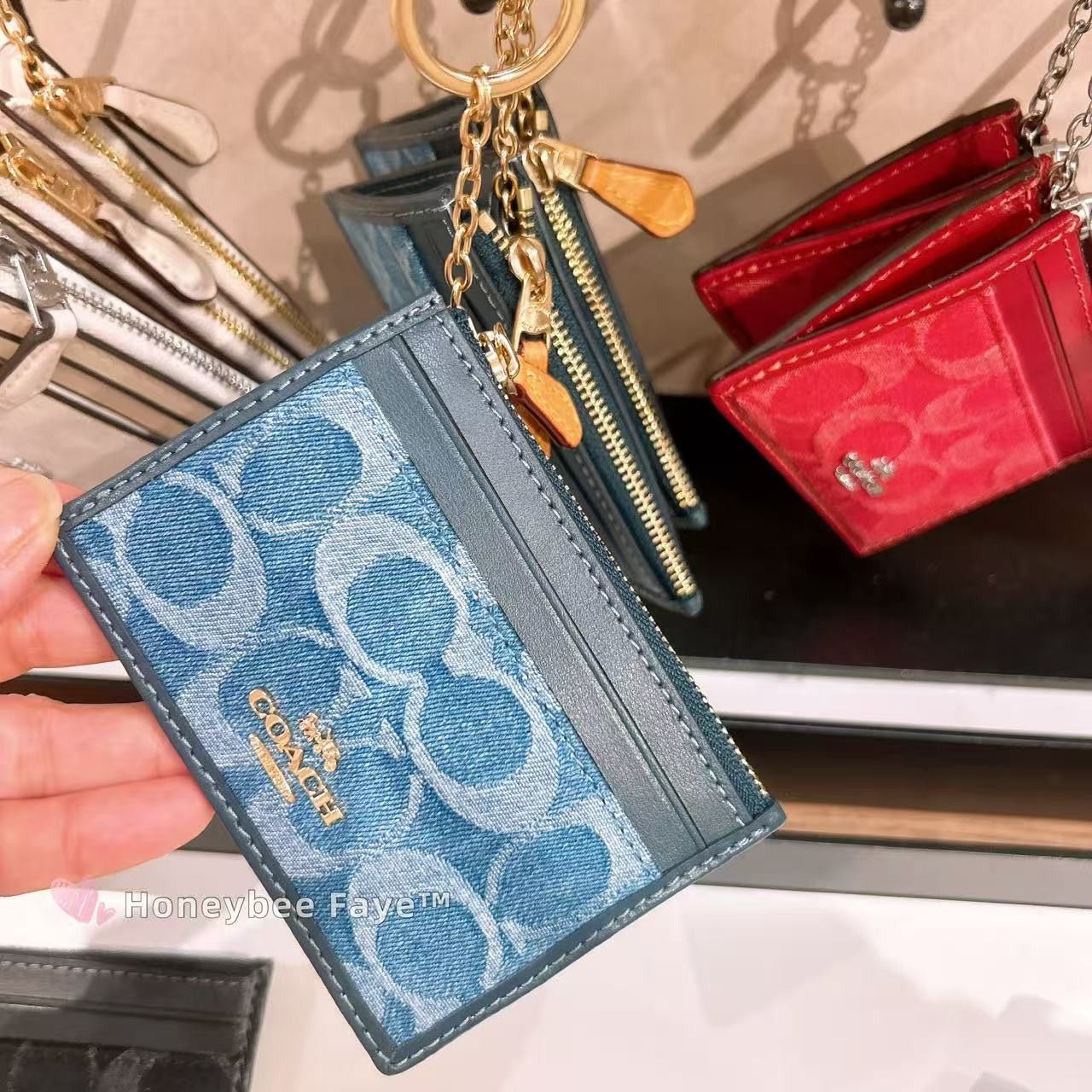 Coach Mini Skinny Id Case In Signature Denim CDF94 Size ONE SIZE - 2 Thumbnail
