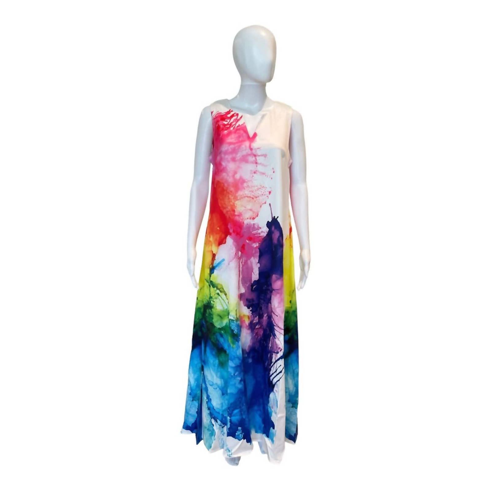 Designer BEULAHSTYLE Pandora Paint Splatter Maxi Dress In Multicolor ...