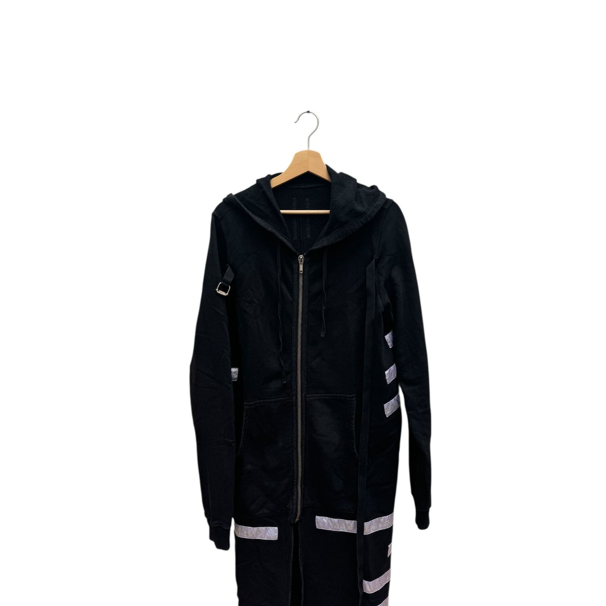 Rick Owens Drkshdw FW07 Black Striped Long Hoodie Coat Size US L / EU 52-54 / 3 - 3 Thumbnail