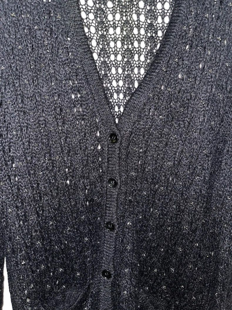 Saint Laurent Paris Elegant Black Wool Cardigan with Swarovski Crystals-2505 Size US M / EU 48-50 / 2 - 2 Thumbnail