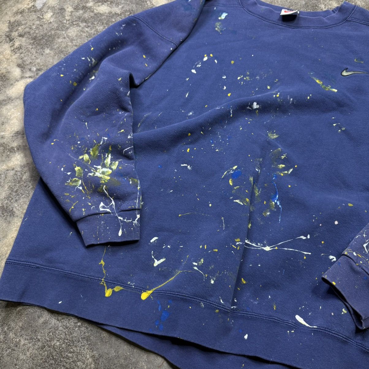 Nike vintage nike 90s painter baggy navy blue sweatshirt Size US XXL / EU 58 / 5 - 8 Thumbnail