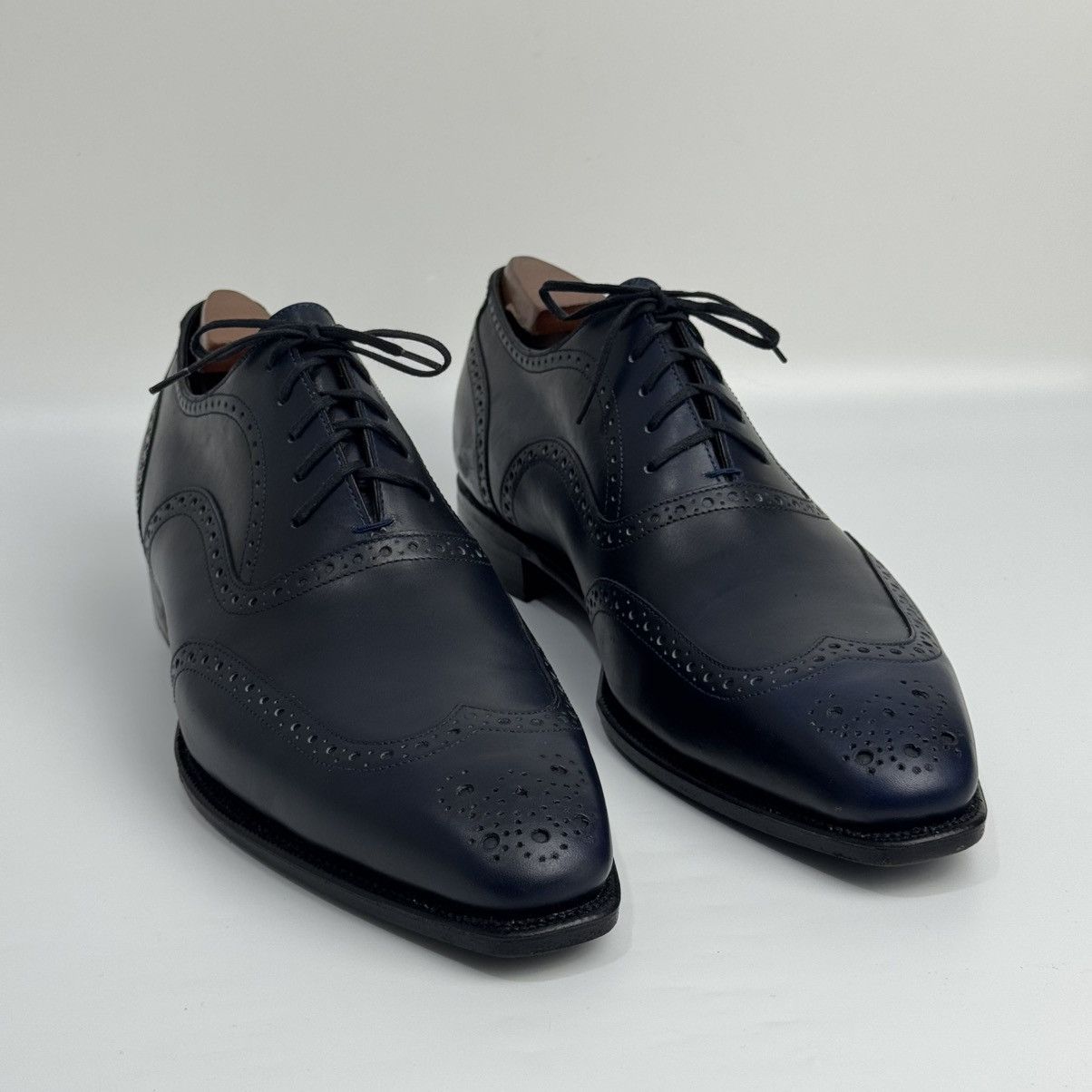 Corthay Corthay Bespoke Wingtip Oxford Navy Blue PatinaLeather Shoes Size US 10 / EU 43 - 21 Thumbnail