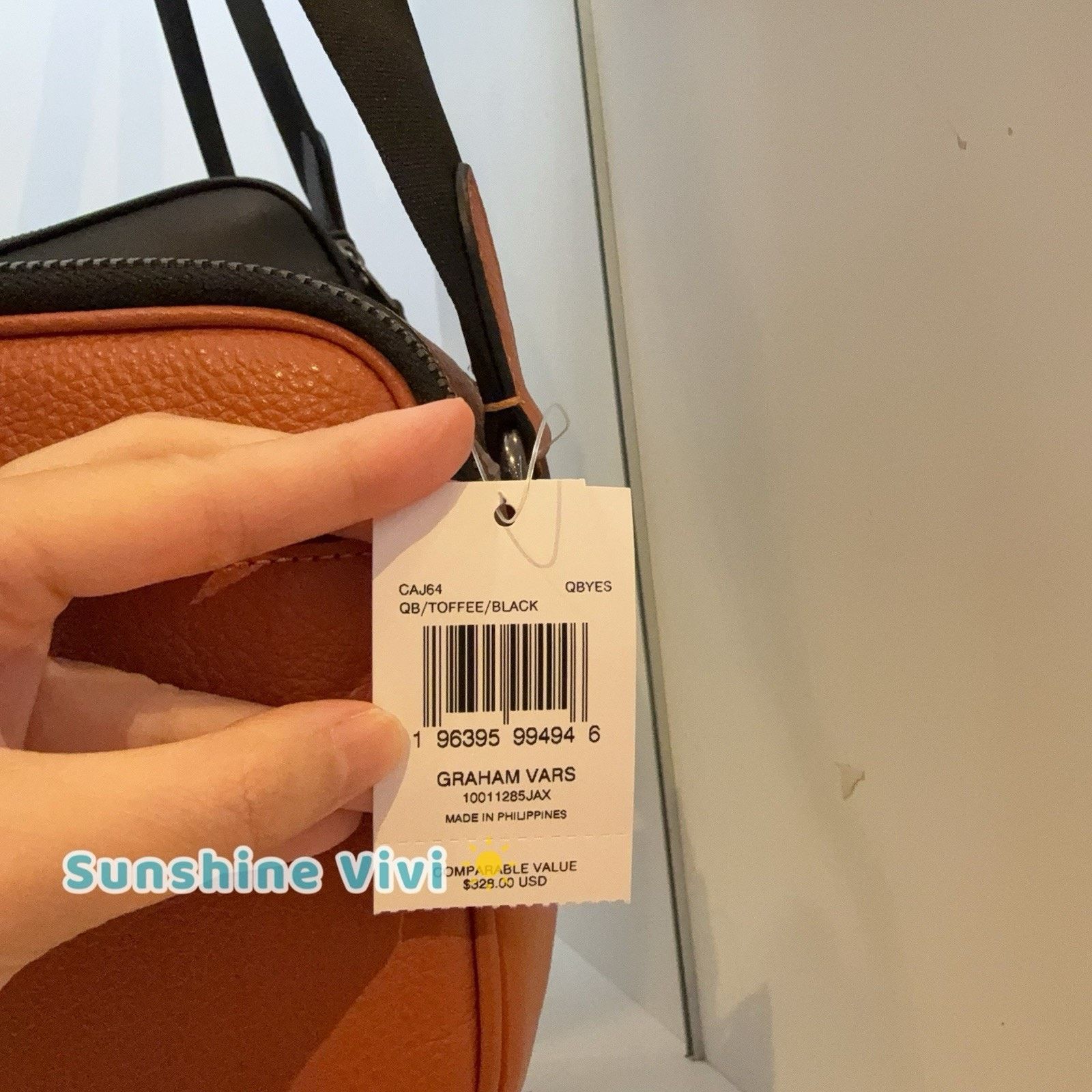 Coach NWT COACH CAJ64 Graham Bag Crossbody Leather Toffee/Black Size ONE SIZE - 5 Thumbnail
