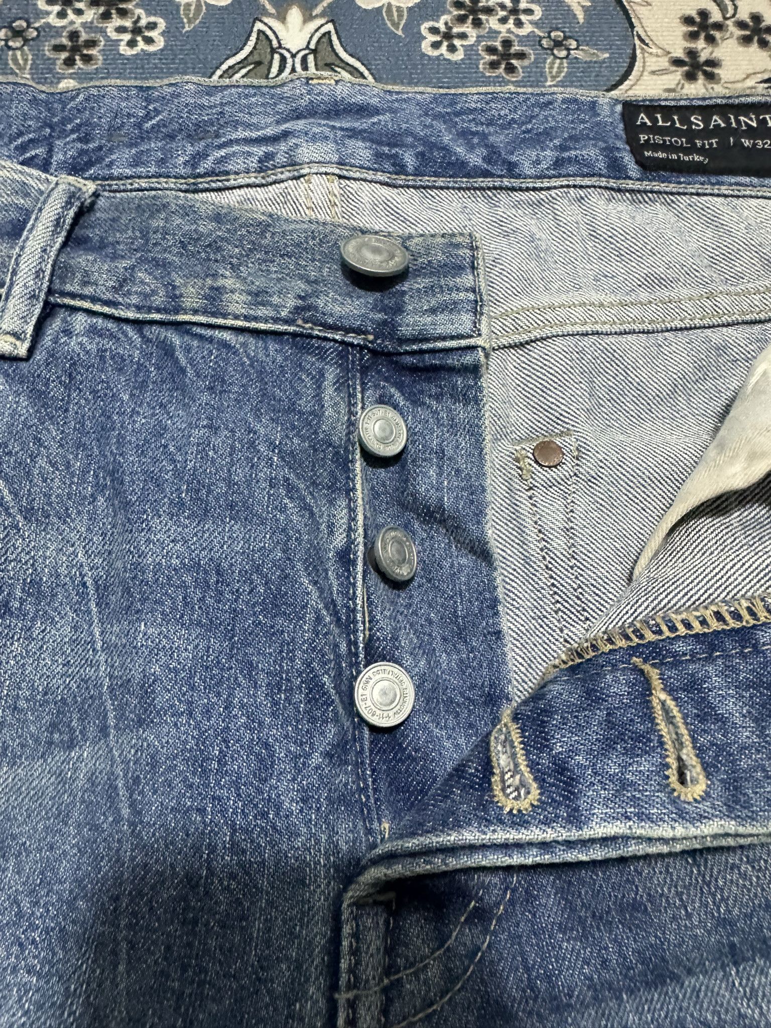 Allsaints × Japanese Brand ALLSAINT Pistol Fit Distressed Denim Jeans Size US 32 / EU 48 - 8 Thumbnail