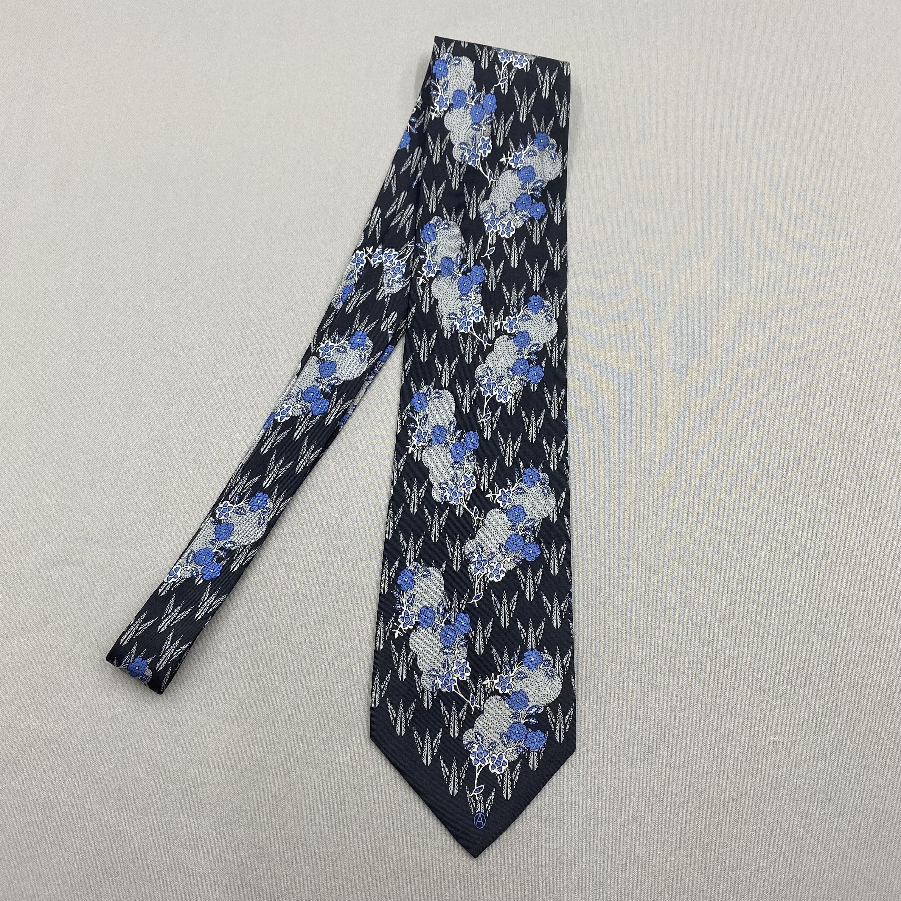 Japanese Brand Vintage Arnys SILK Necktie Cravate Pure Silk Neck Tie Size ONE SIZE - 5 Thumbnail