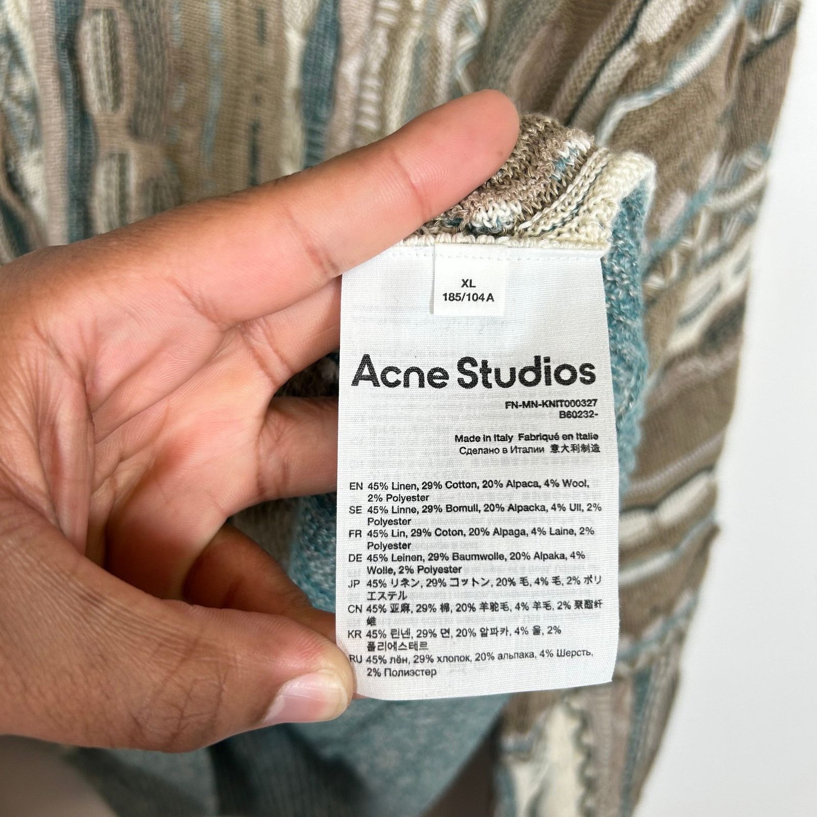 Acne Studios Acne Studios Blue Linen Sweater Size XL Size US XL / EU 56 / 4 - 4 Thumbnail