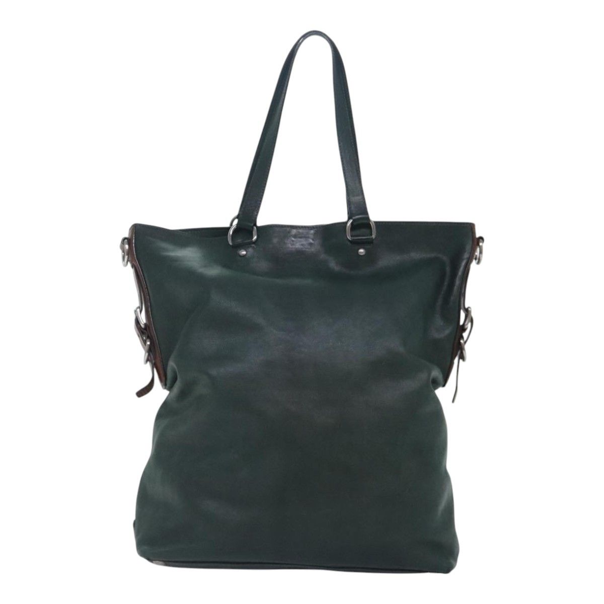 Prada Green Leather Tote Bag (Pre-Owned) Size ONE SIZE - 1 Thumbnail