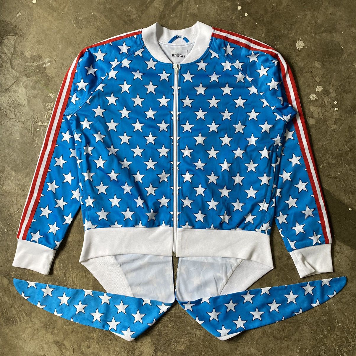 image of Adidas - Jeremy Scott - Blue Stars Tail Track Jacket in Mix, Men's (Size Medium)