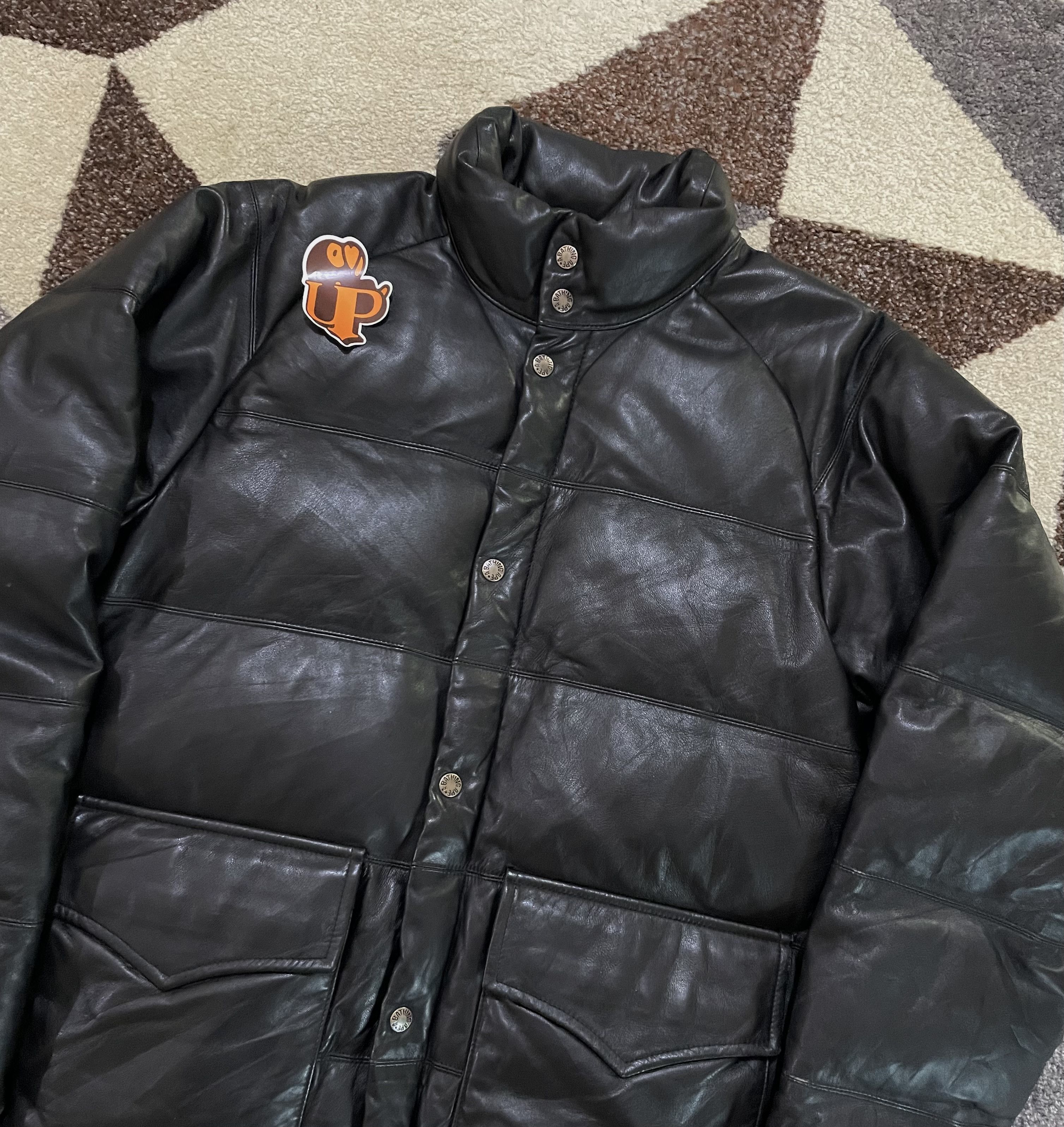 Bape 00’s Vintage Bape Sheepskin Leather Puffer Down Jacket Size US M / EU 48-50 / 2 - 3 Thumbnail