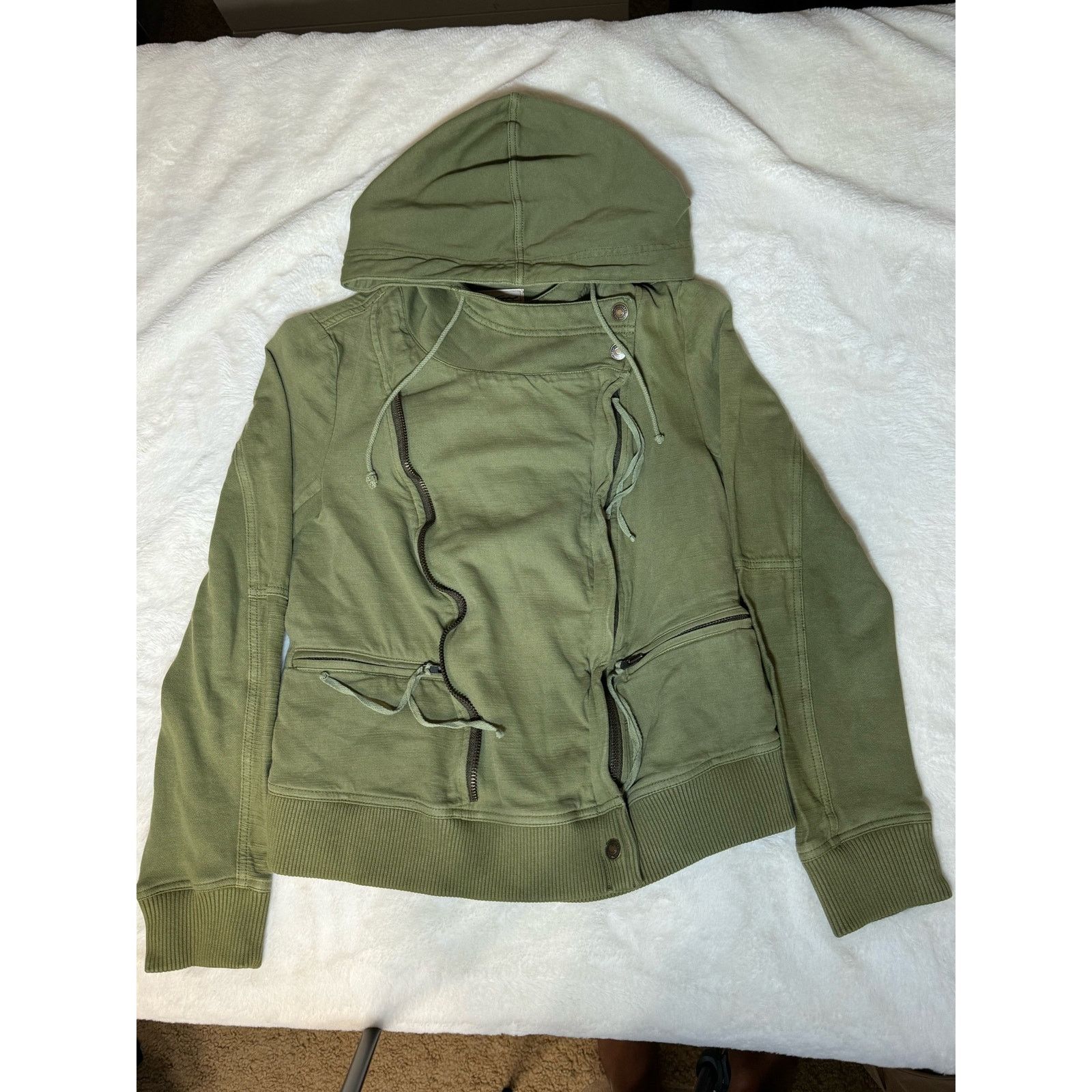 Free People Free People We The Free Green and Khaki Hoodie Jacket Small Size S / US 4 / IT 40 - 5 Thumbnail