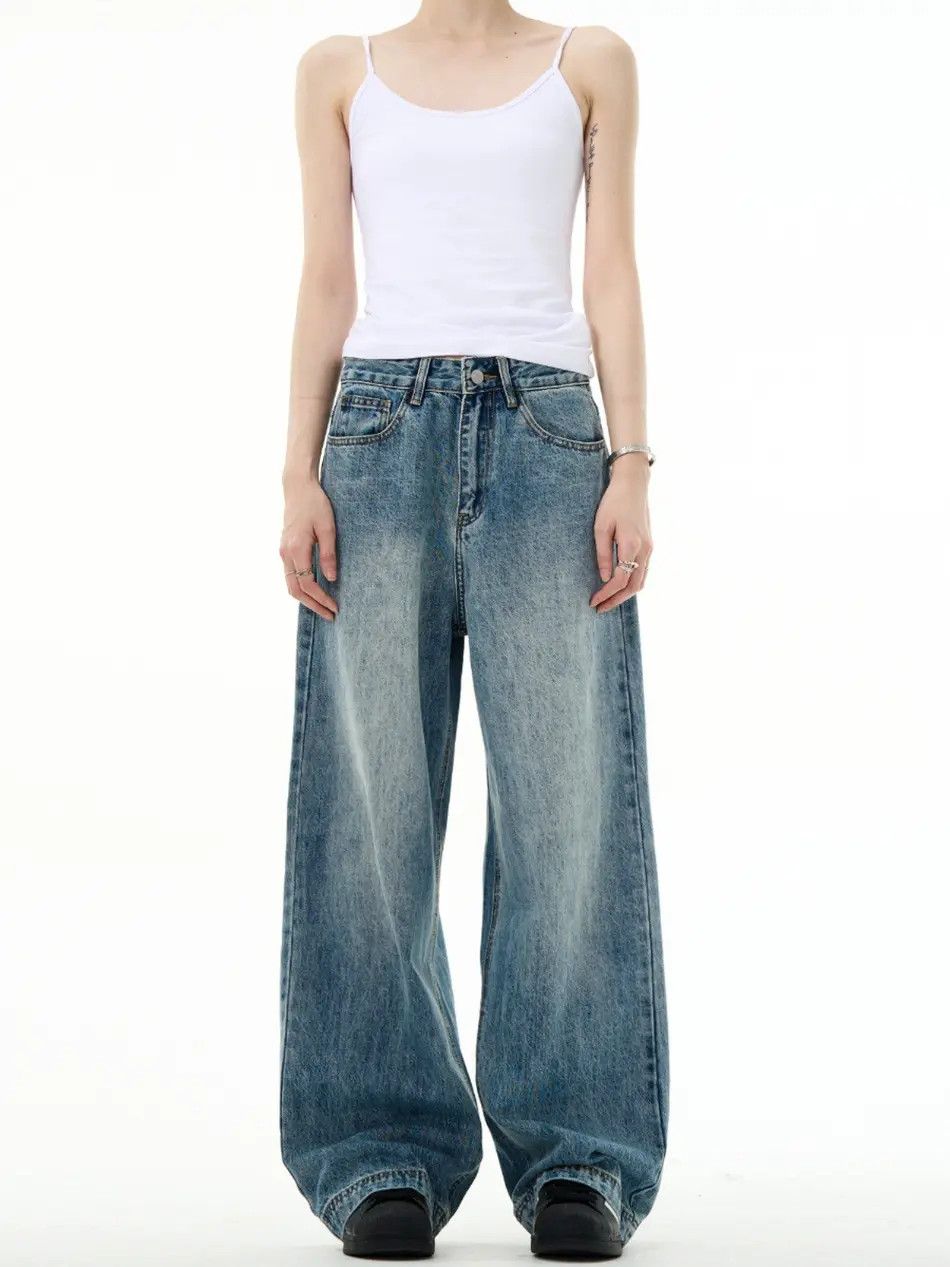 Japanese Brand × Jean Retro loose wide leg high street jeans Size US 32 / EU 48 - 3 Thumbnail