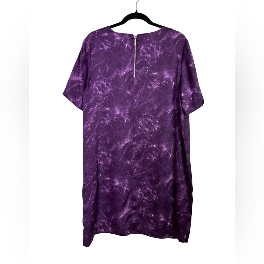 Michael Kors Michael Kors l Purple Marbled Satin Shirt Dress Size 10 Size L / US 10 / IT 46 - 2 Thumbnail