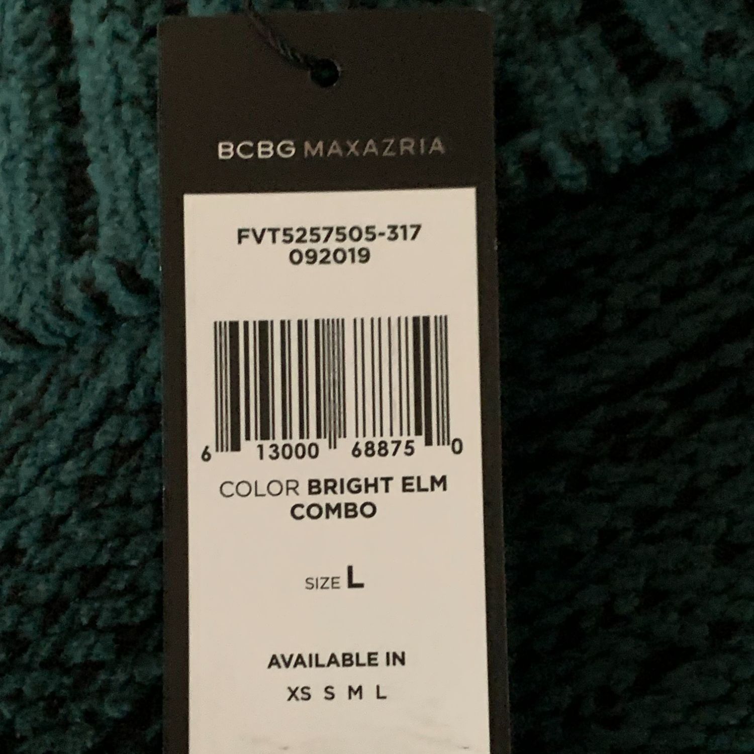 Bcbgmaxazria BCBGMaxAzria Green Textured Turtleneck Sweater NEW Large Size L / US 10 / IT 46 - 4 Thumbnail