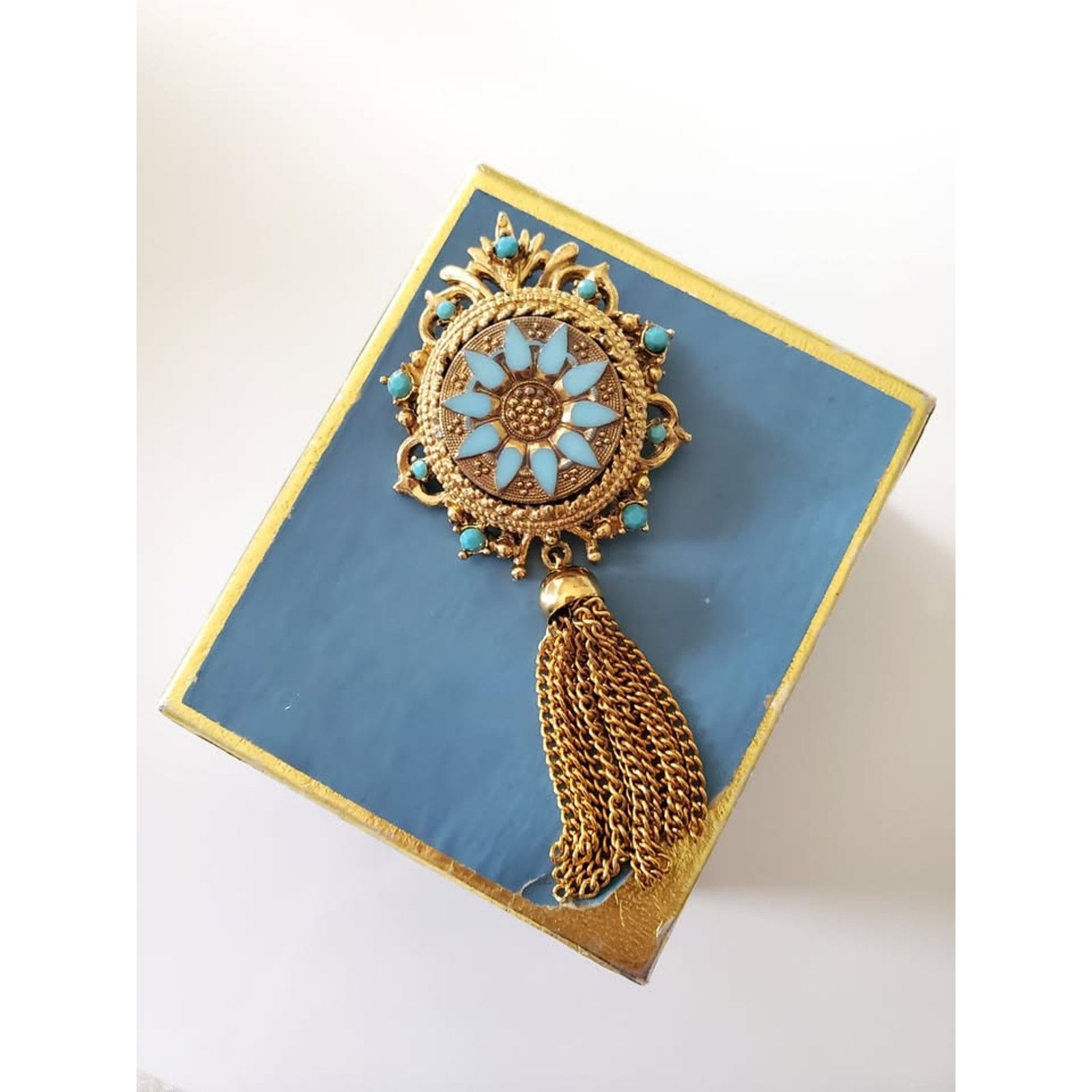 Other Vintage Sphinx Turquoise Filigree Brooch Size ONE SIZE - 1 Thumbnail