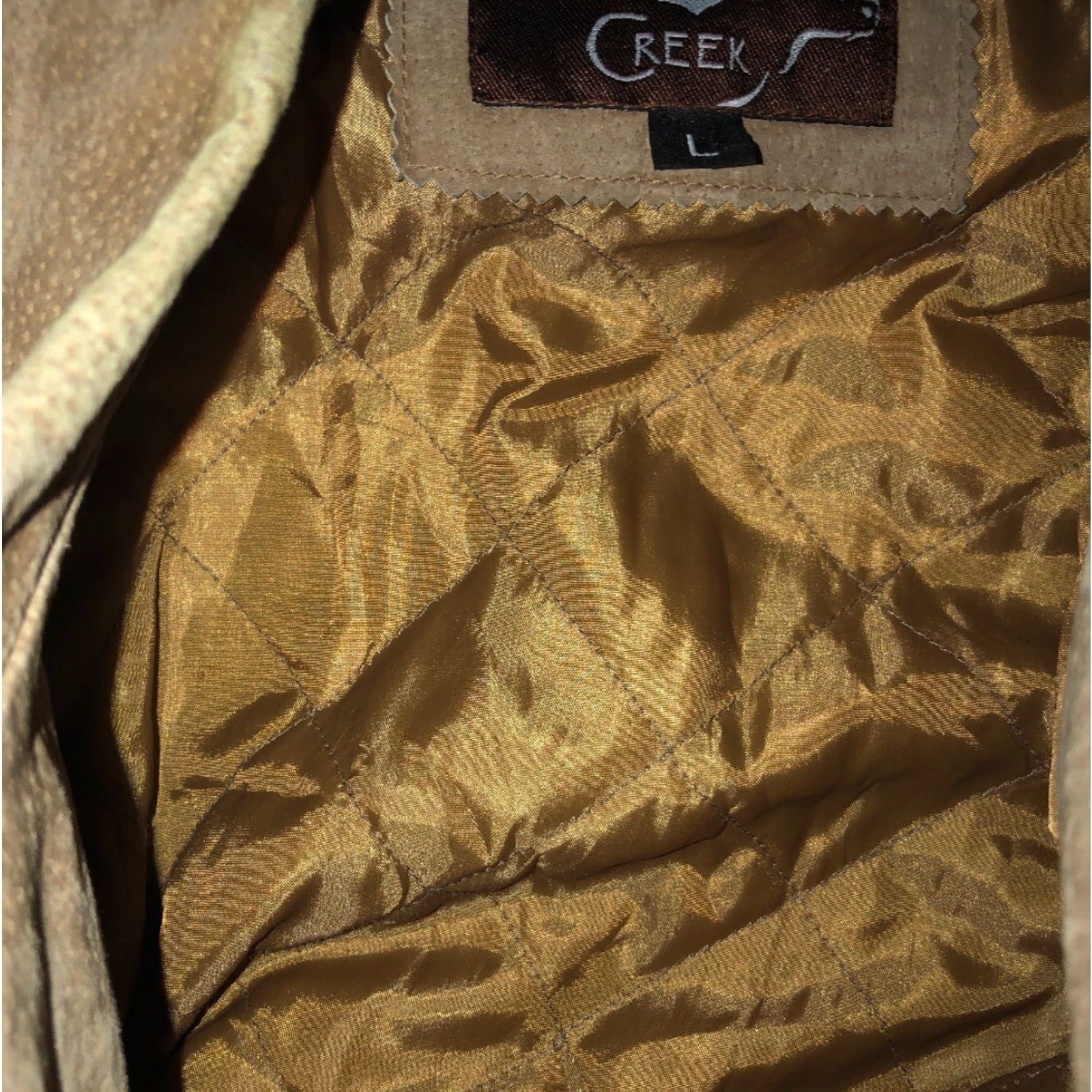 Vintage Caribou Creek Jacket Beige Leather Quilt Lined Button Front Size L Mens Size US L / EU 52-54 / 3 - 6 Thumbnail