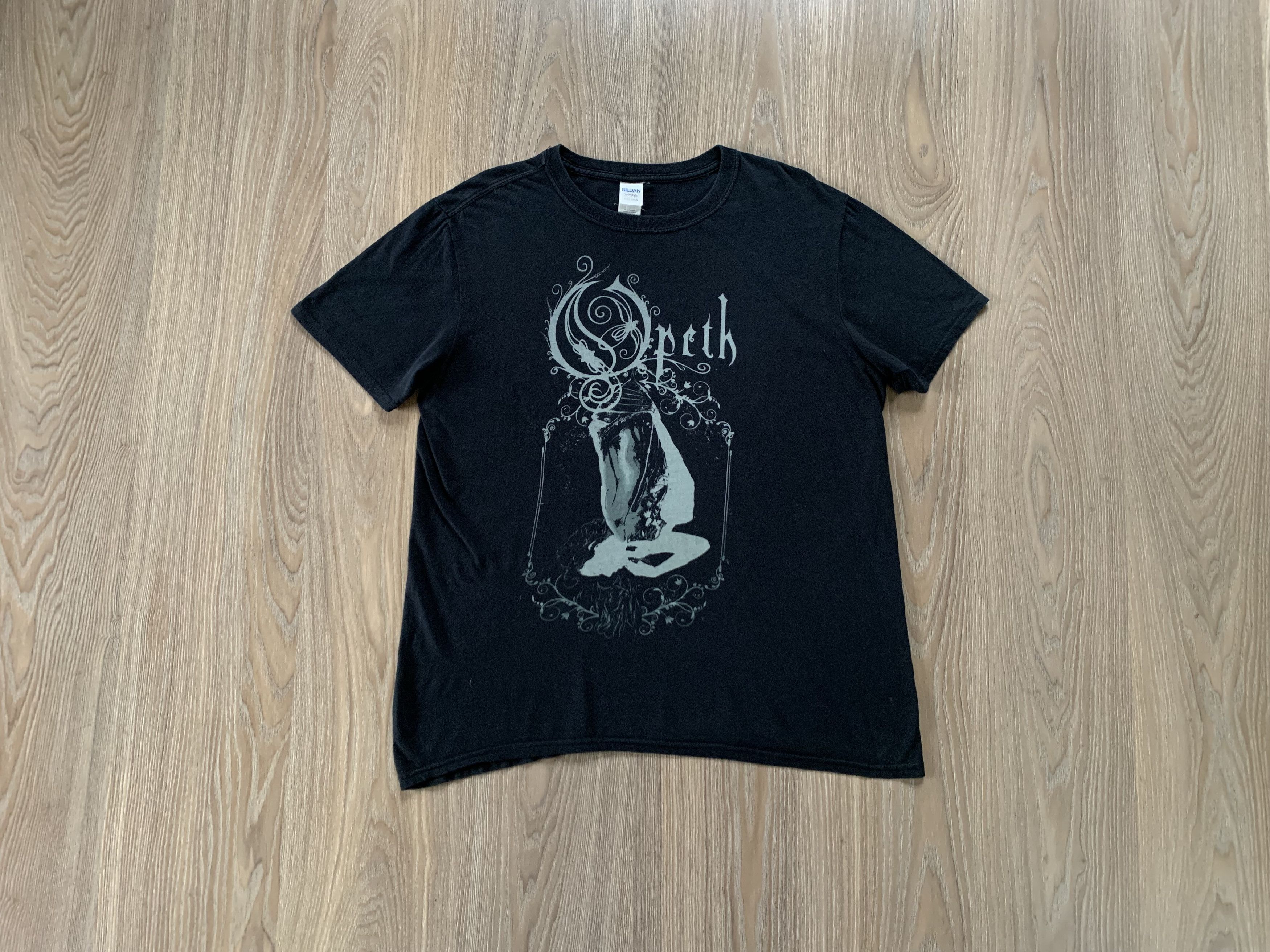 image of Band Tees x Rock T Shirt Vintage Opeth Chrysalis Metal T-Shirt in Black, Men's (Size Large)
