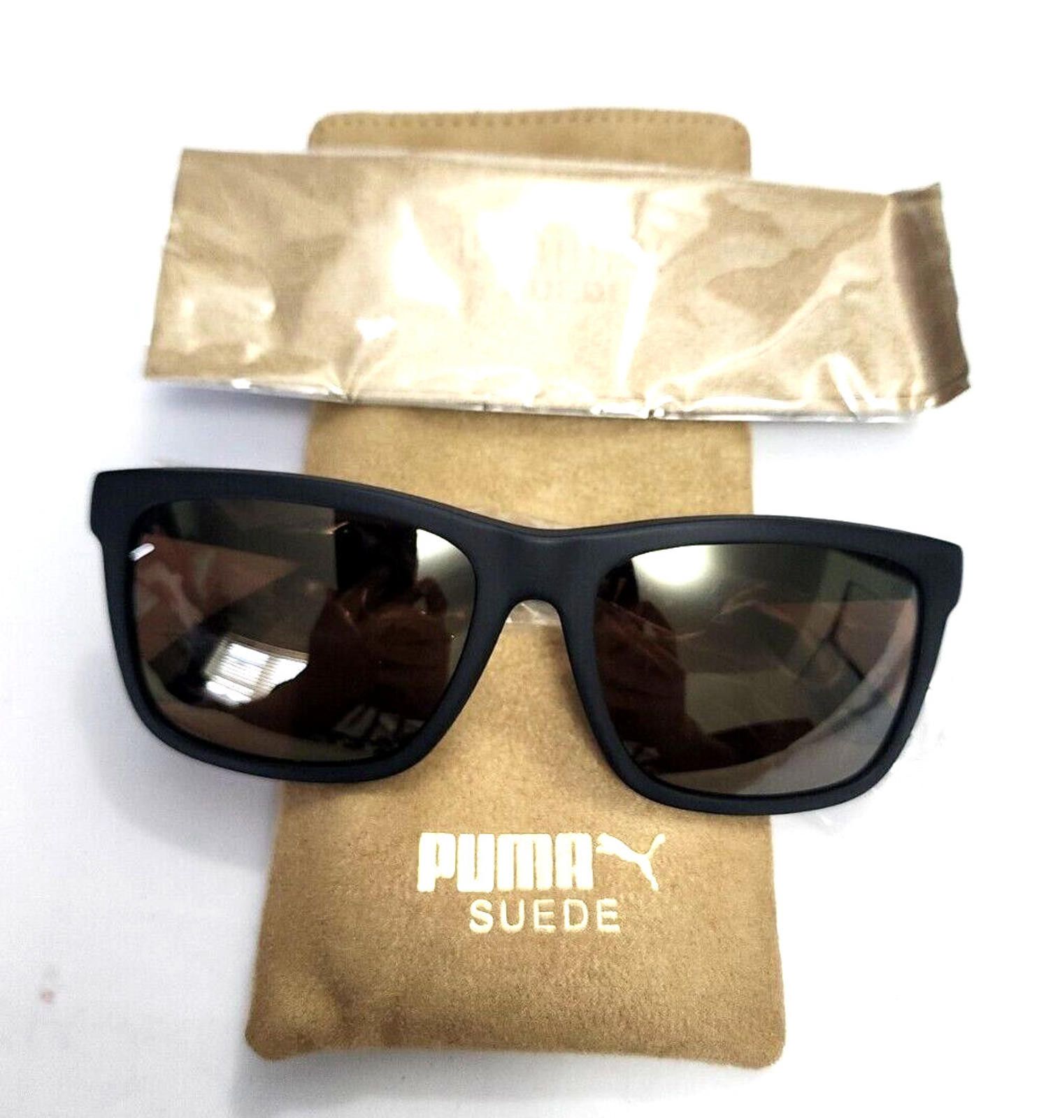 Puma Puma PU0040SA 001 Suede Black Sunglasses 56-18 140 New Size ONE SIZE - 3 Thumbnail