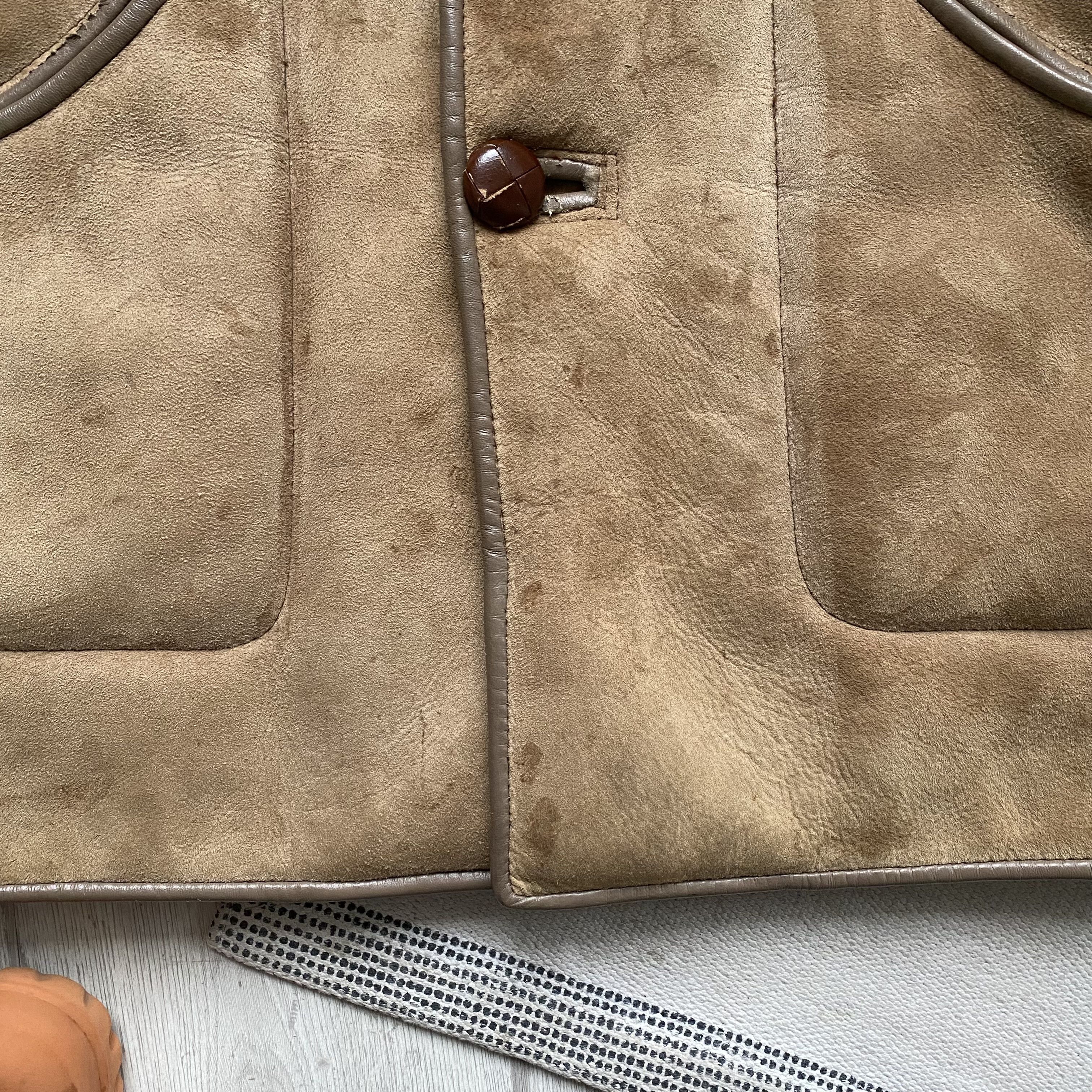 Genuine Leather Vintage 70-80s Real Sheepskin heavy coat Suede jacket Size US M / EU 48-50 / 2 - 10 Thumbnail