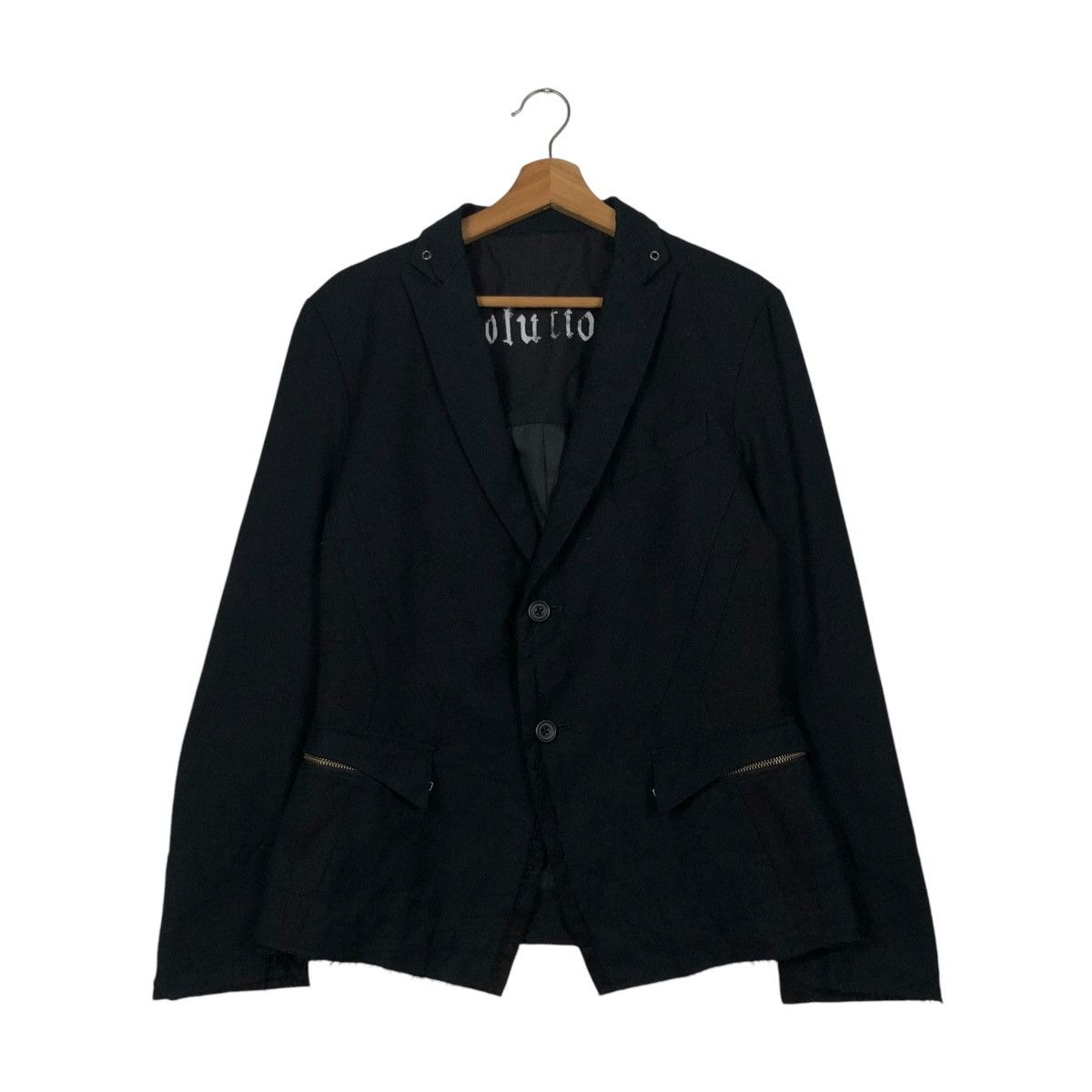 Japanese Brand 🔥ICONIC RICH BLACK CROPPED BIKER JACKET PPFM BONDAGE DESIGN Size US L / EU 52-54 / 3 - 3 Thumbnail