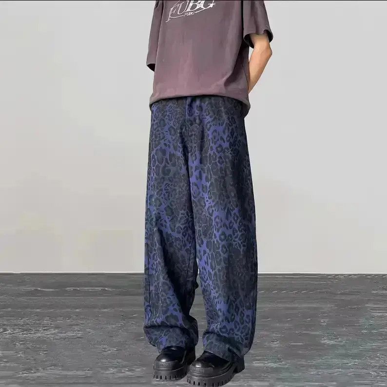 Japanese Brand Leopard print straight leg loose jeans Size US 32 / EU 48 - 4 Thumbnail