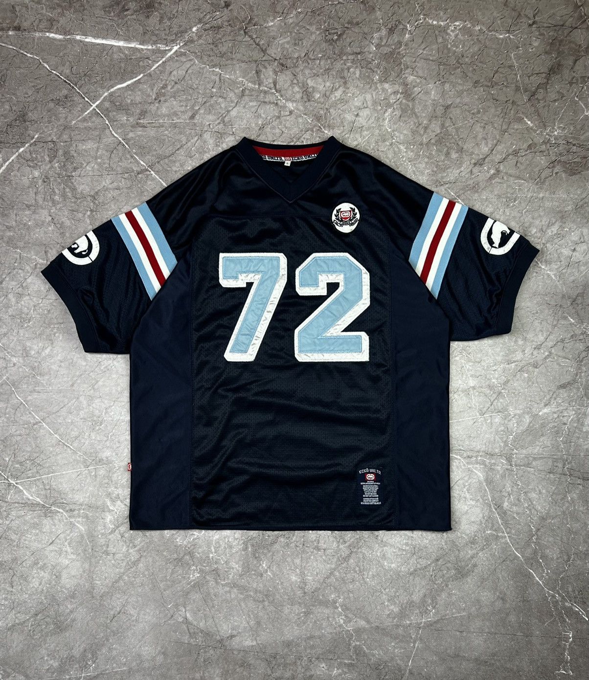 ECKO 水色 ノースリーブ ユニフォーム 72 ECKO UNLTD NBA-Style Jersey #72 1972-EU Embroidered Blue/Red